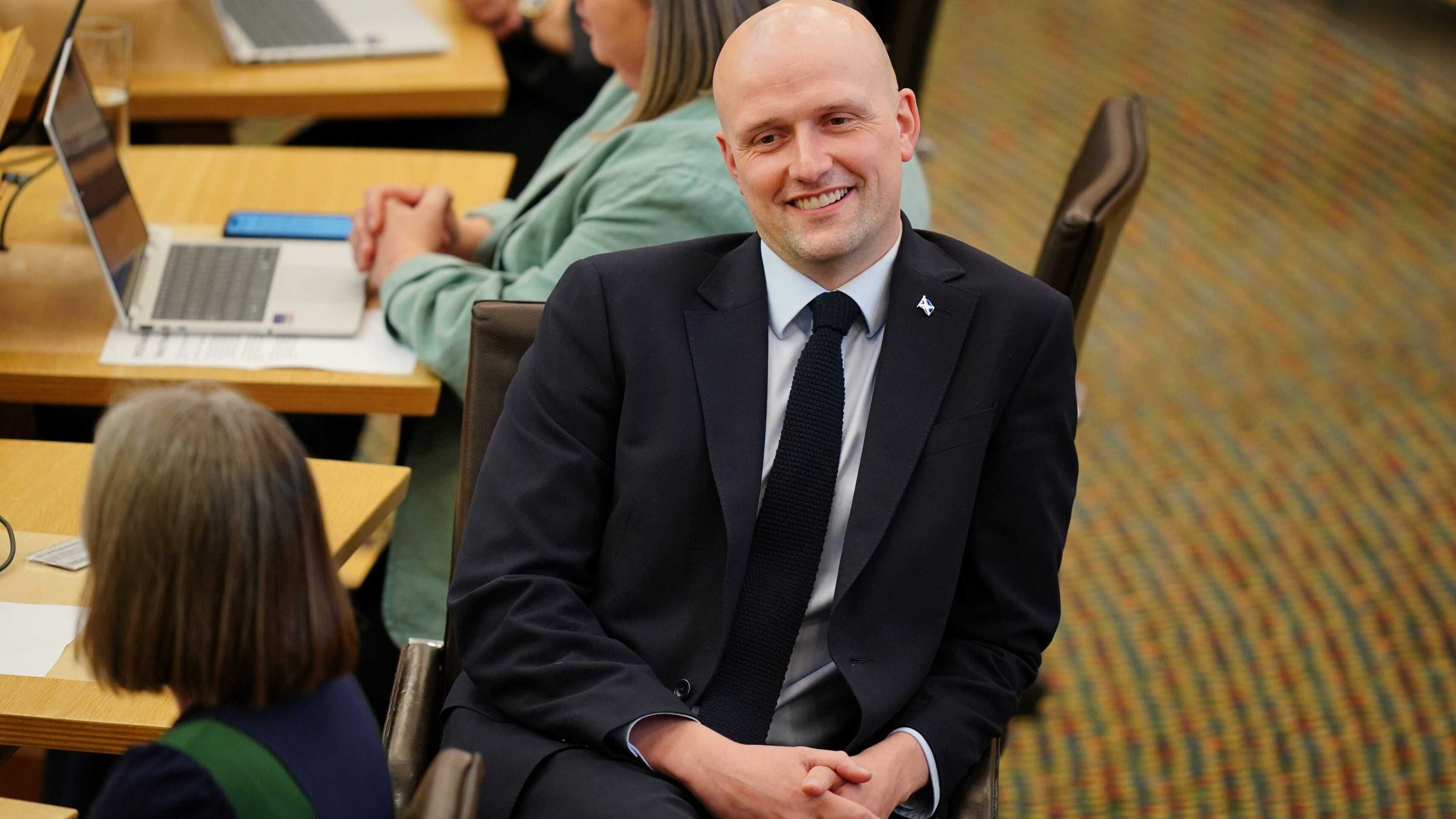 Scottish Government Cabinet Secretary Flynn meets former Grangemouth refinery workers