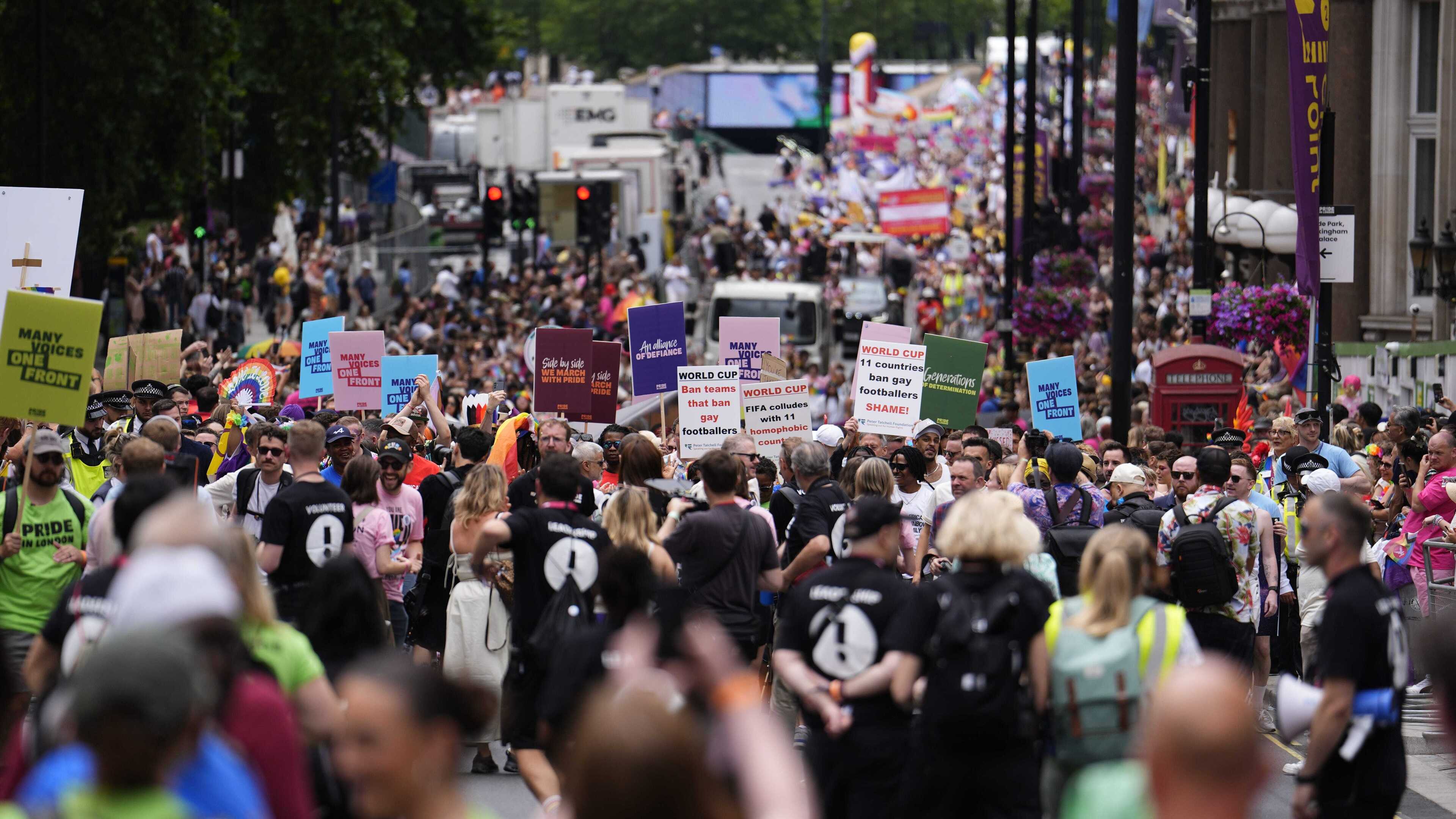 Thousands march in London Pride parade as activists warn LGBT+ rights are under threat