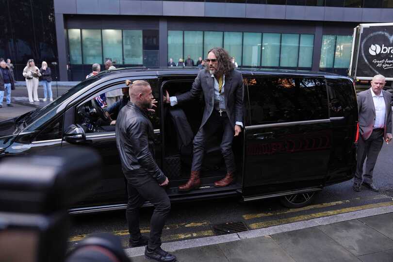 Russell Brand arriving at Southwark Crown Court (Maja Smiejkowska/PA)