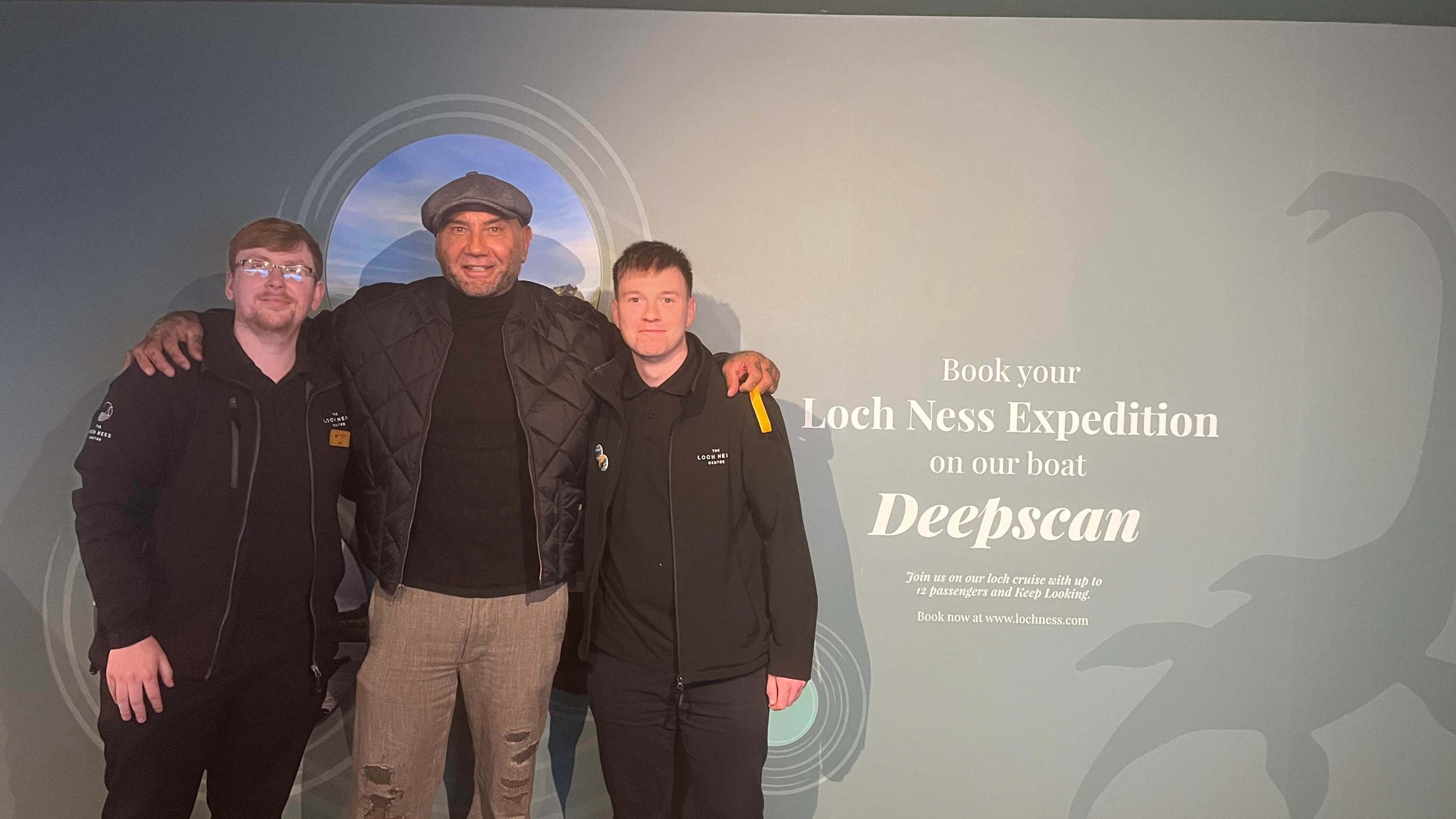 Dave Bautista experiences ‘mystery’ of Loch Ness as he stops in at visitor site