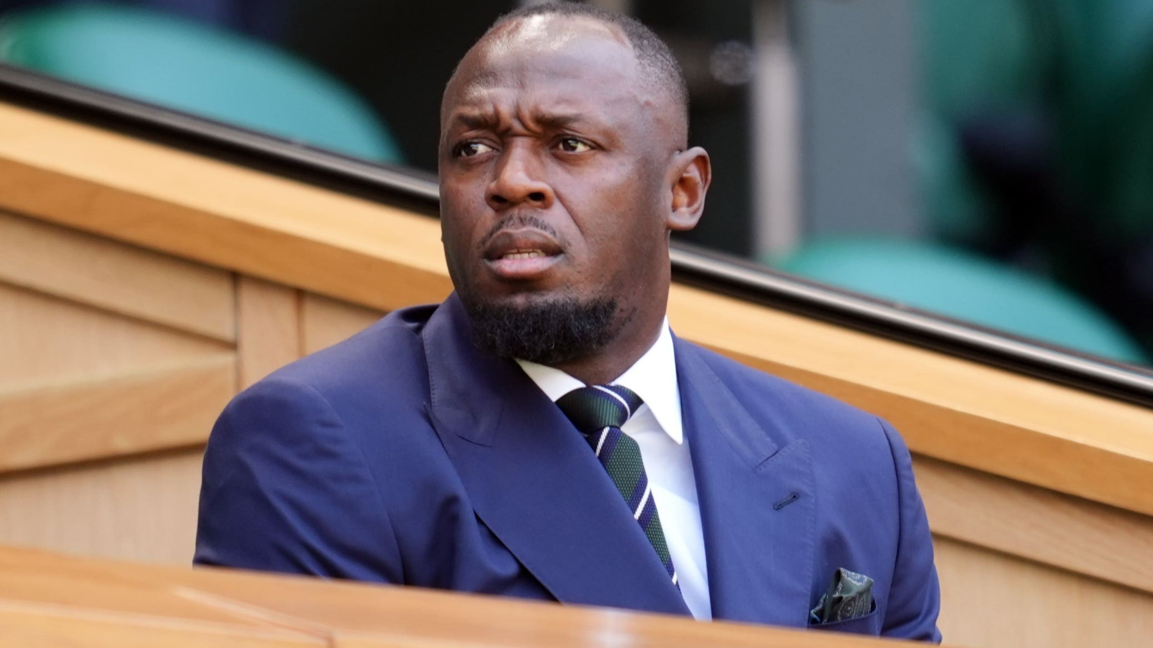 Usain Bolt, Joseph Fiennes and Rishi Sunak attend day five of Wimbledon