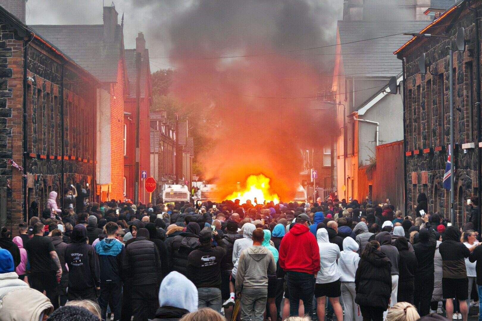Ballymena father who pushed bin towards blazing barricade during ...