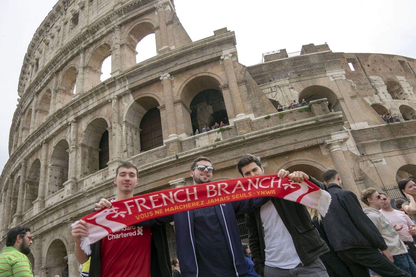In Pictures: Police out in force as Liverpool fans descend on Rome ...