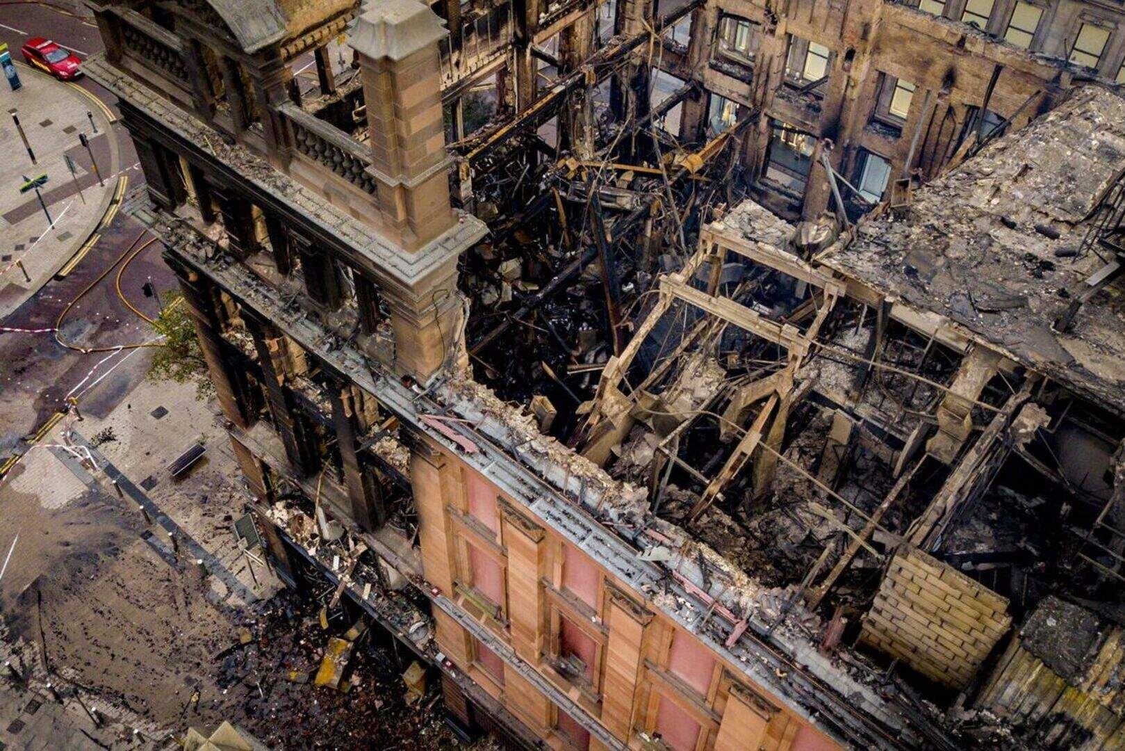 Aerial view of the damage to Primark building following fire [Photos ...