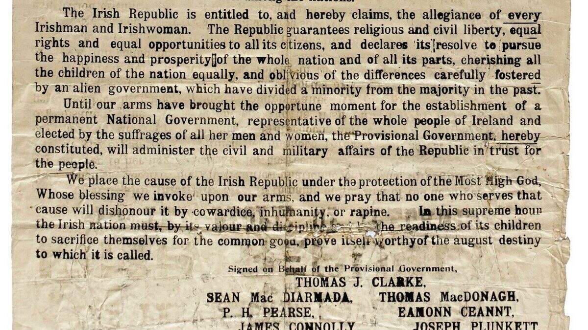Irish Proclamation of Independence from 1916 is sold for €15k at ...