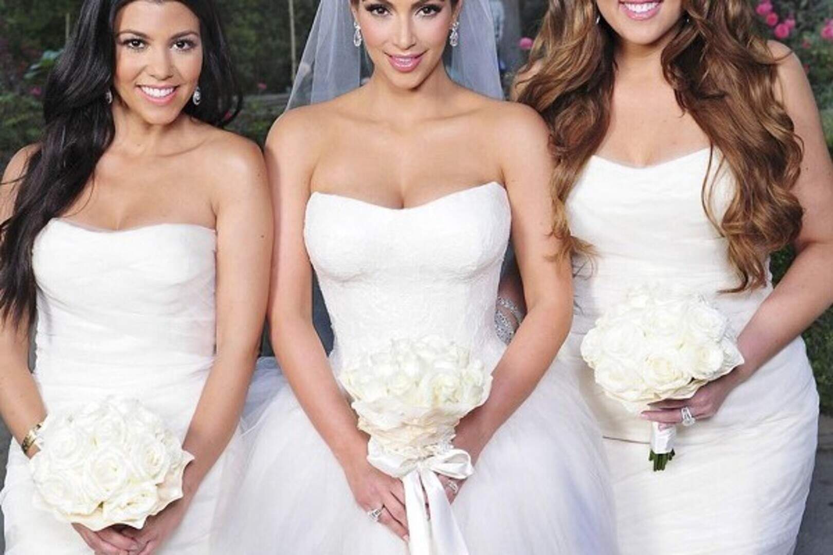 kim k bridesmaid dresses Kim Kardashian Custom Lace Tulle Ruffled Mermaid Wedding Dress