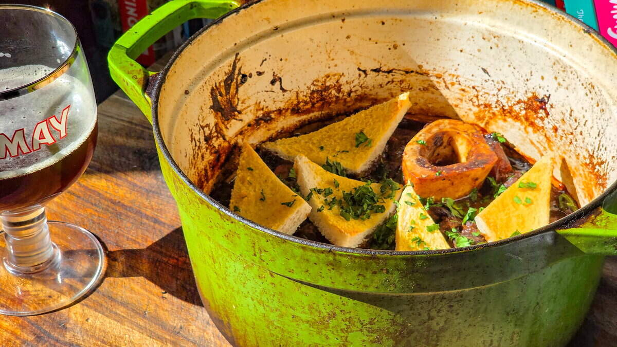 Boozy Belgian stew with beef fat fries is peak comfort food