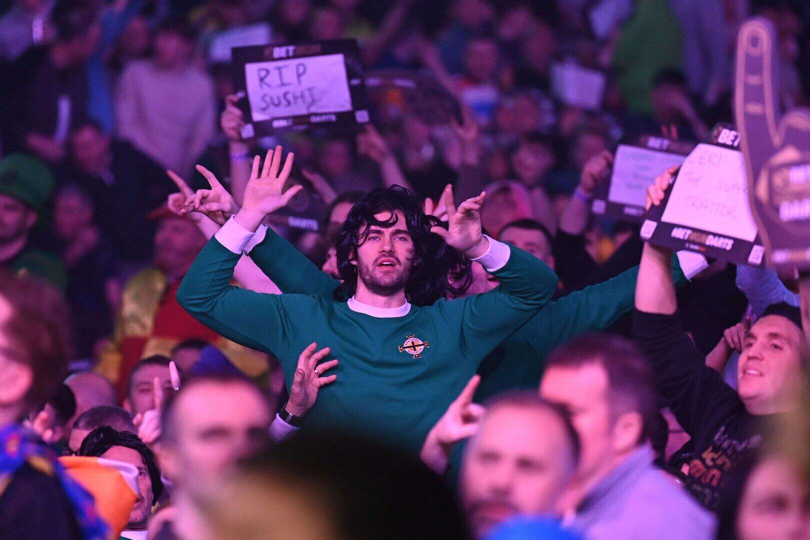 Luke Humphries wins darts tournament in Belfast as fans dress as Shrek ...