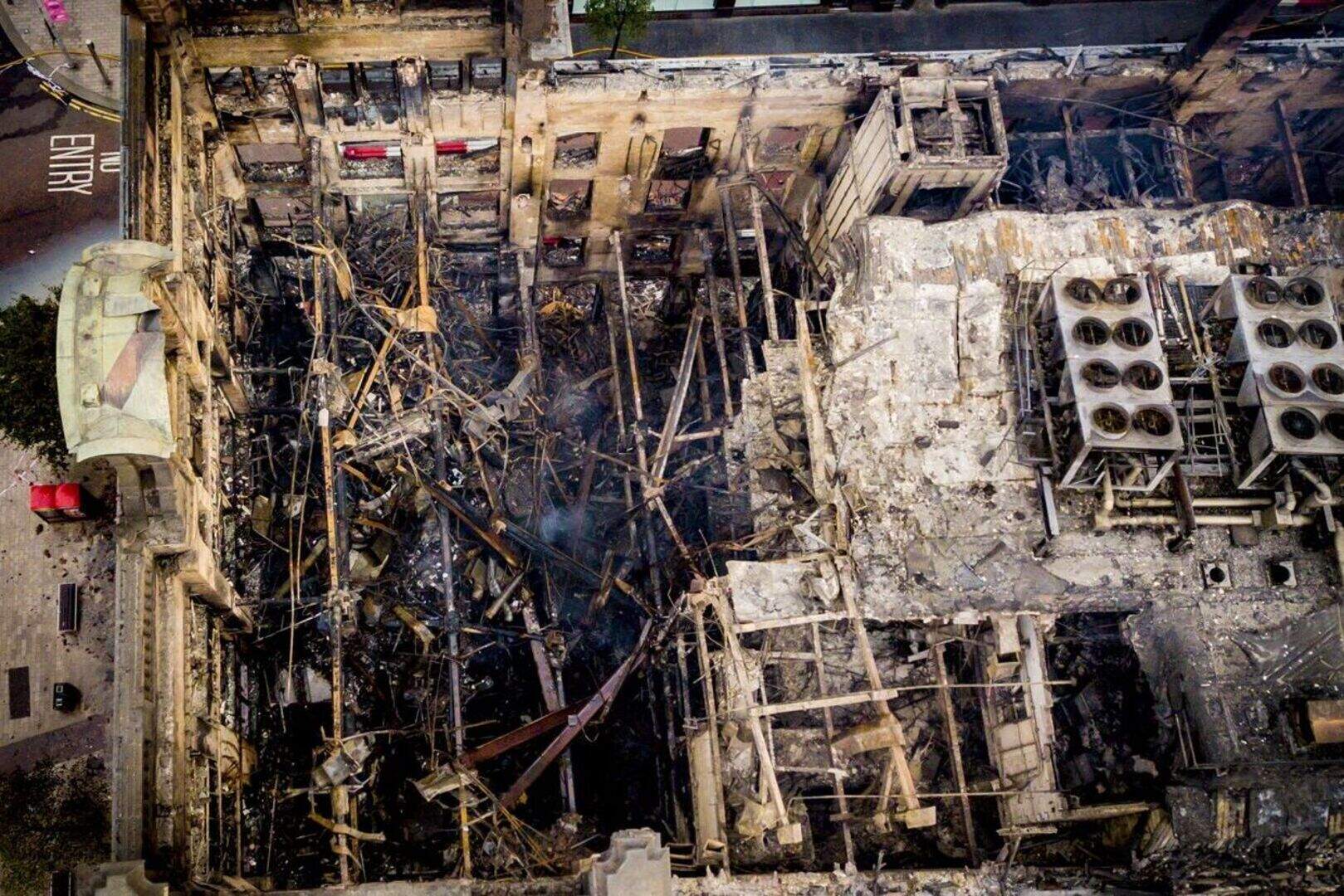 Aerial view of the damage to Primark building following fire [Photos ...