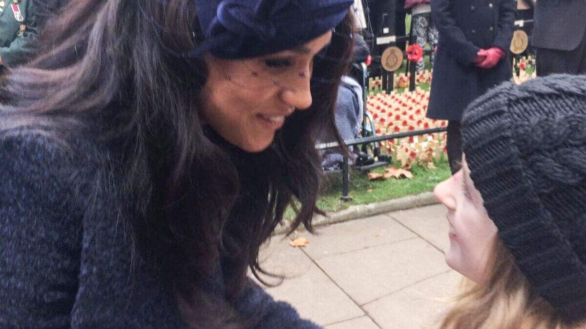 Armagh girl Poppie gets birthday hug from Meghan at London remembrance ...