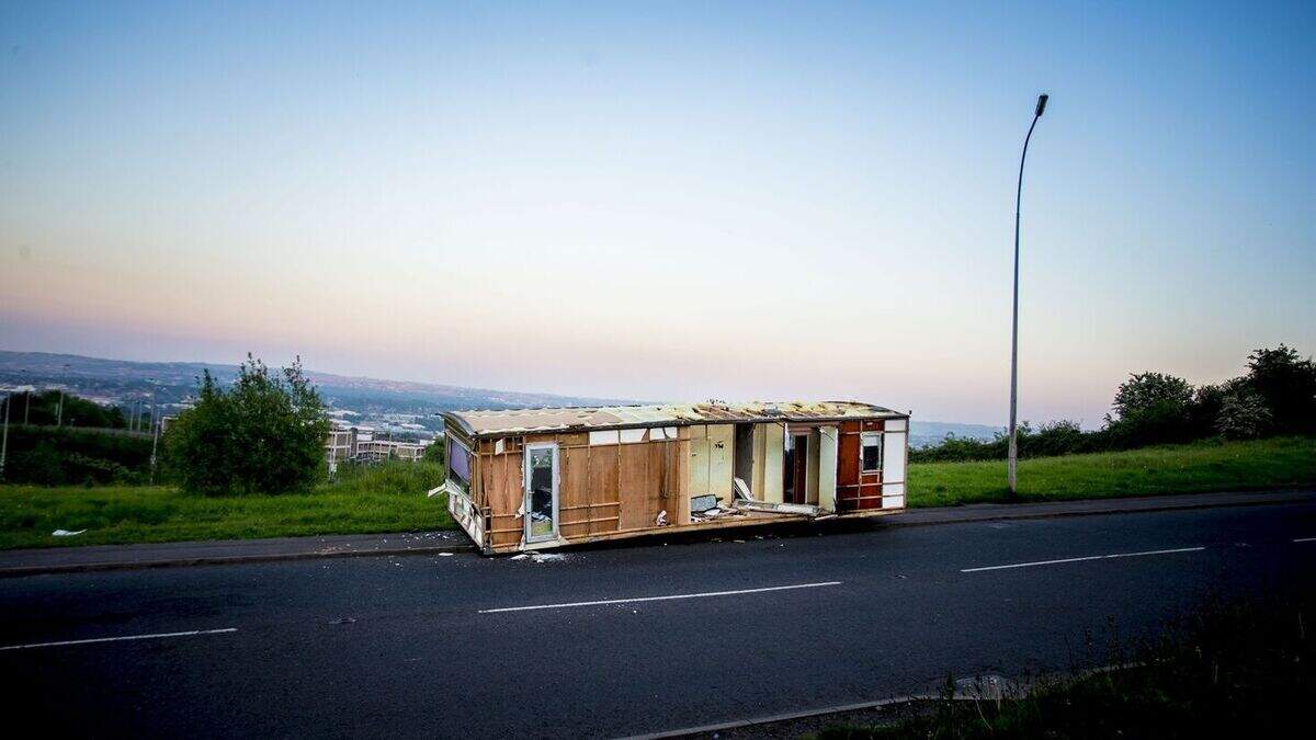 Pictured: Static caravan dumped on Northern Ireland road | Belfast ...