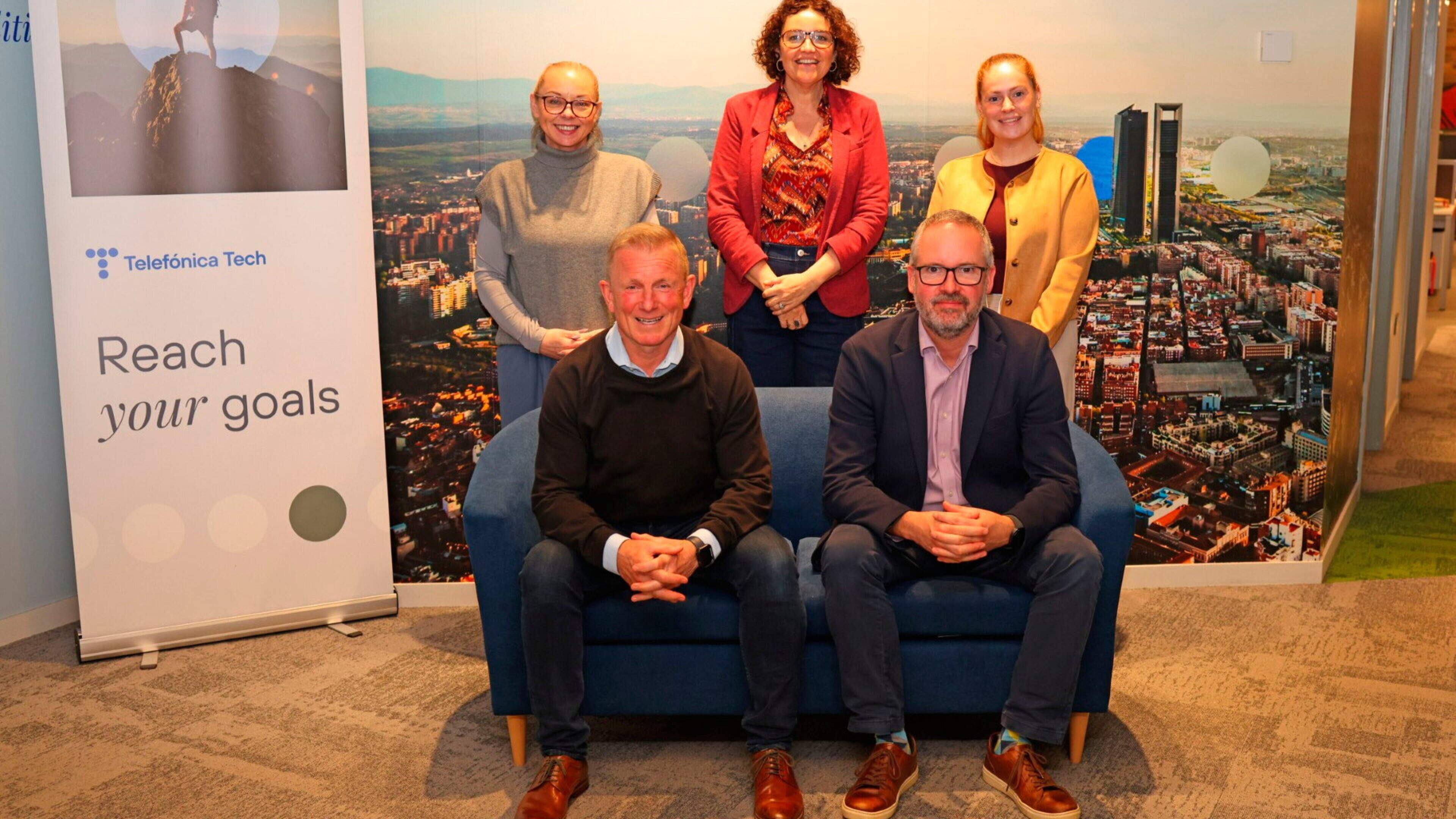From left, back row: Ellen Dickson, Claire Nixon and Erin Allison Front: Peter Russell and Scott Armstrong