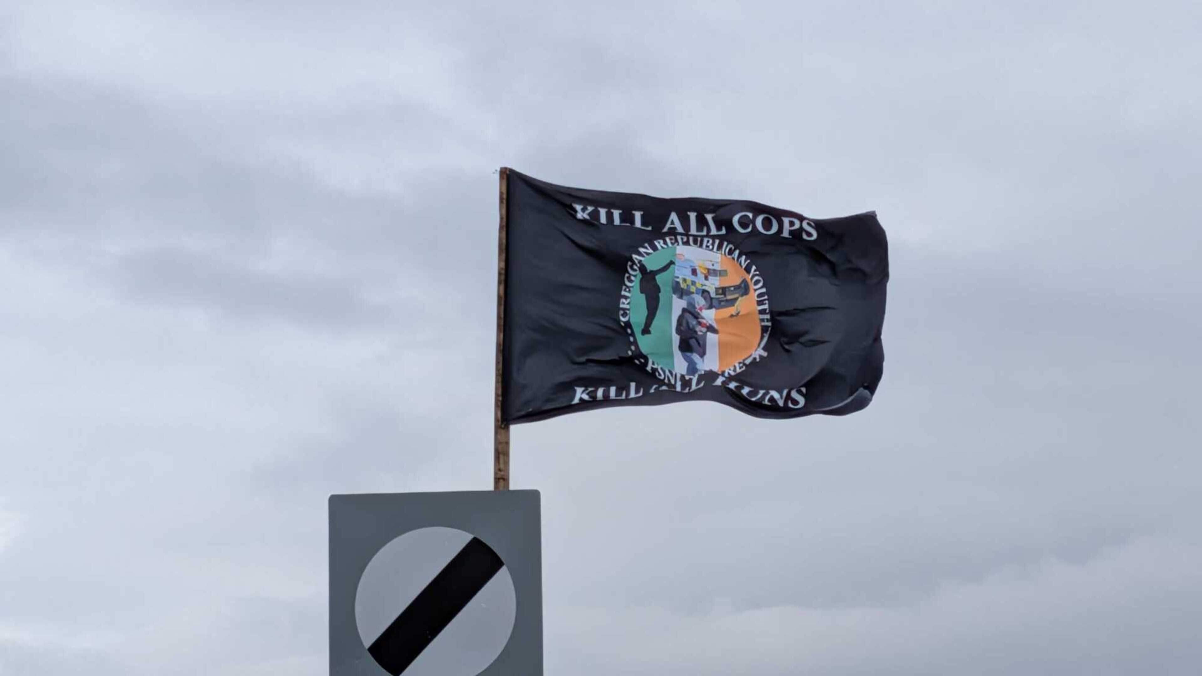 Flag calling for police and Protestants to be killed should be removed, says local politician