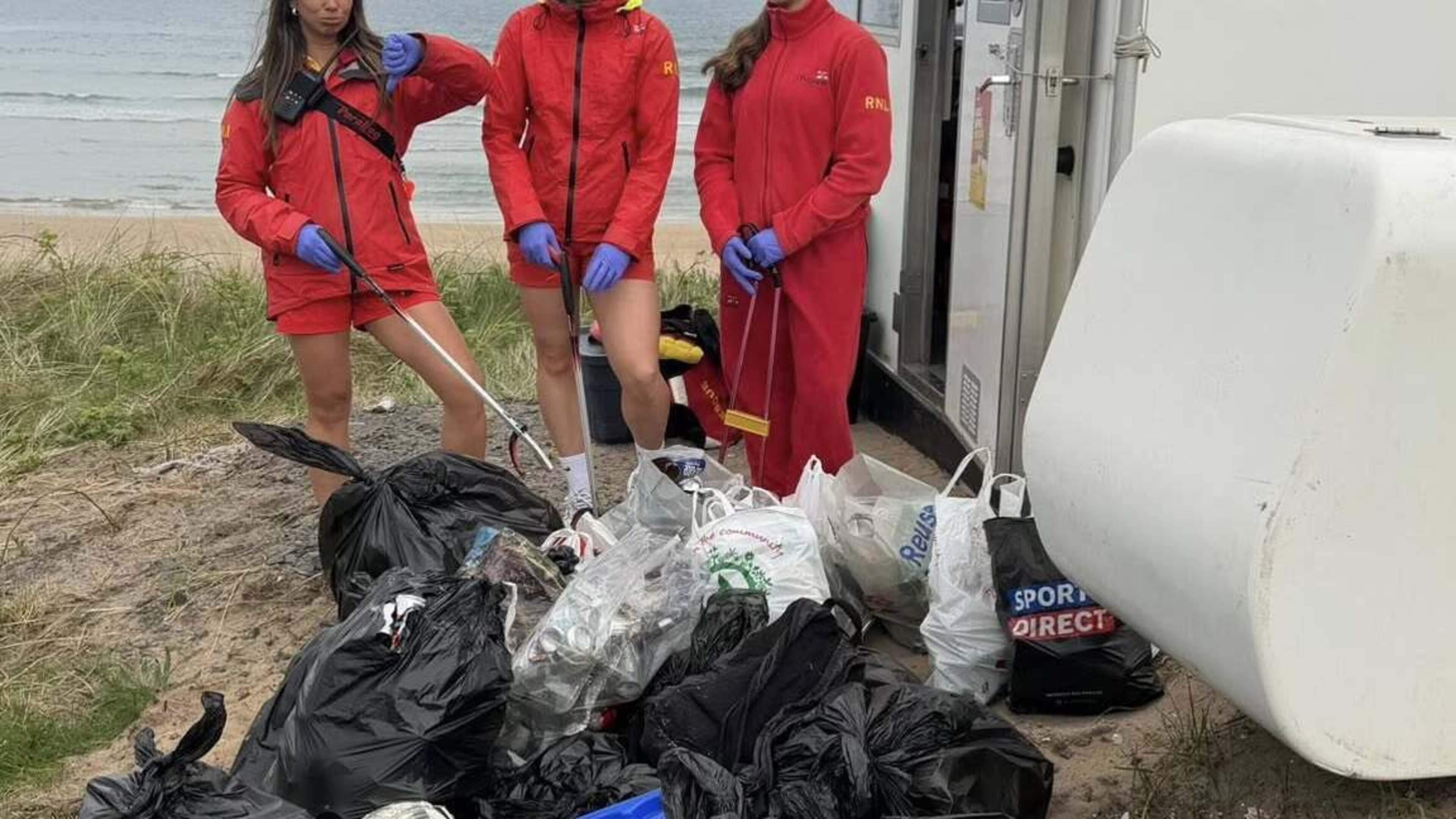 Lifeguards hit out at inconsiderate beachgoers after clearing up mess on north coast
