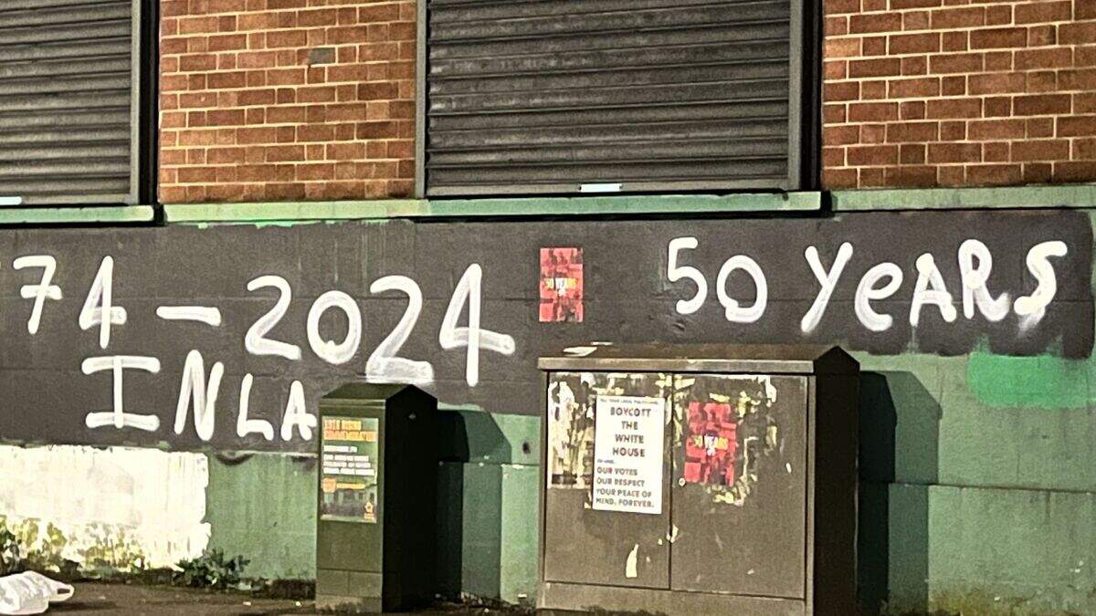 INLA graffiti appears in west Belfast ahead of Easter commemoration ...
