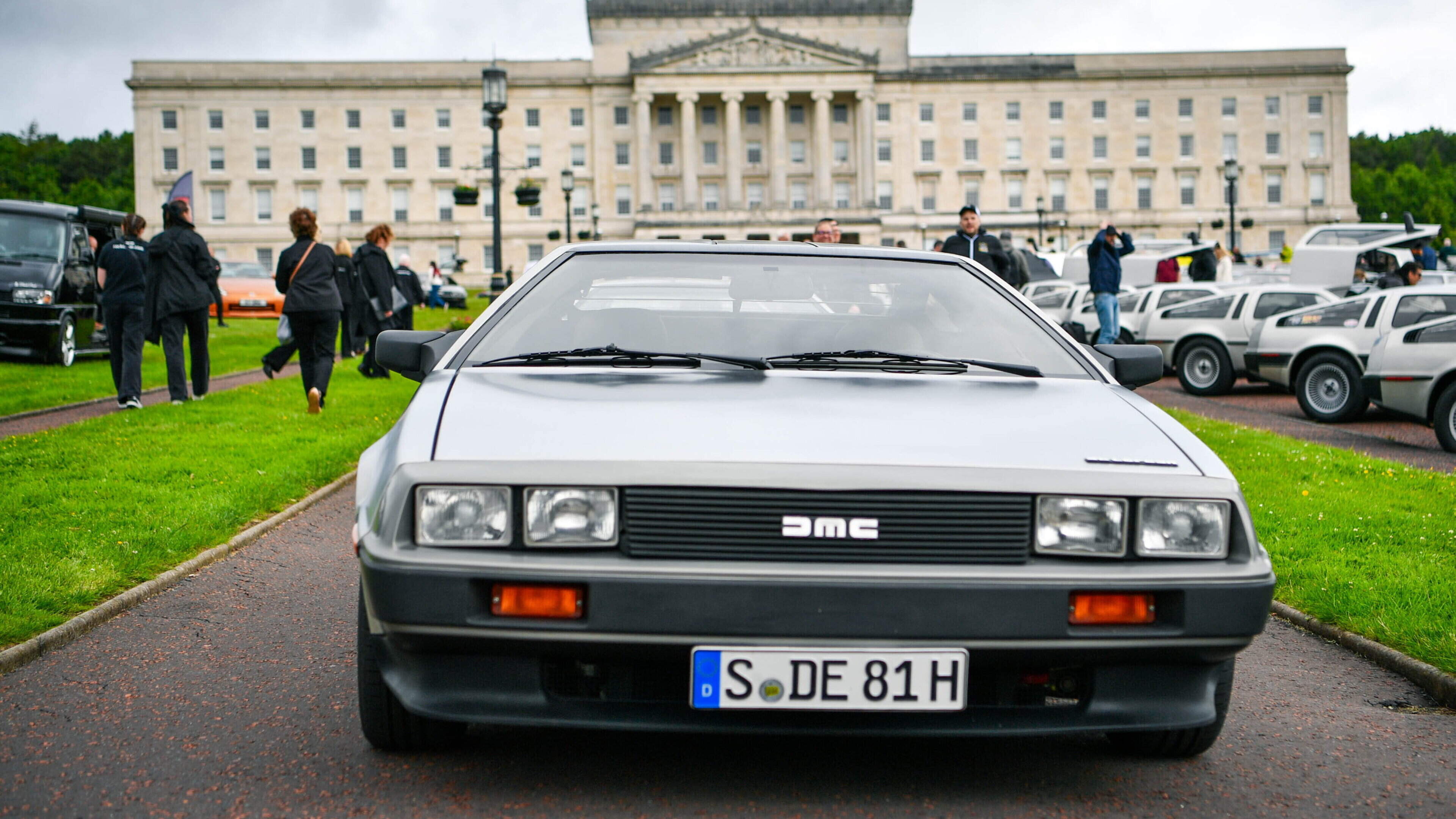 Over 140 DeLoreans from across Northern Ireland and Europe come together at Stormont estate in Belfast. © Andrew McCarroll/ Pacemaker Pres