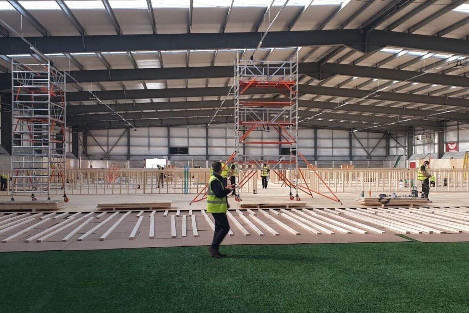Welsh rugby ground begins conversion into temporary hospital ward ...