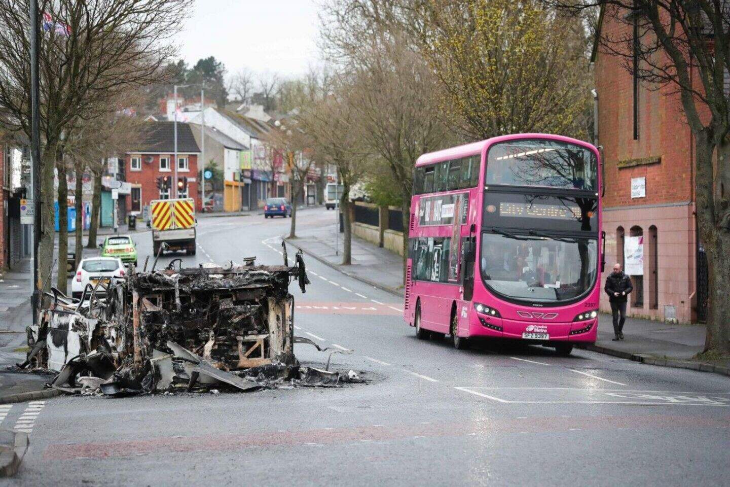 Northern Ireland riots: Belfast Bus drivers stage protest after petrol ...