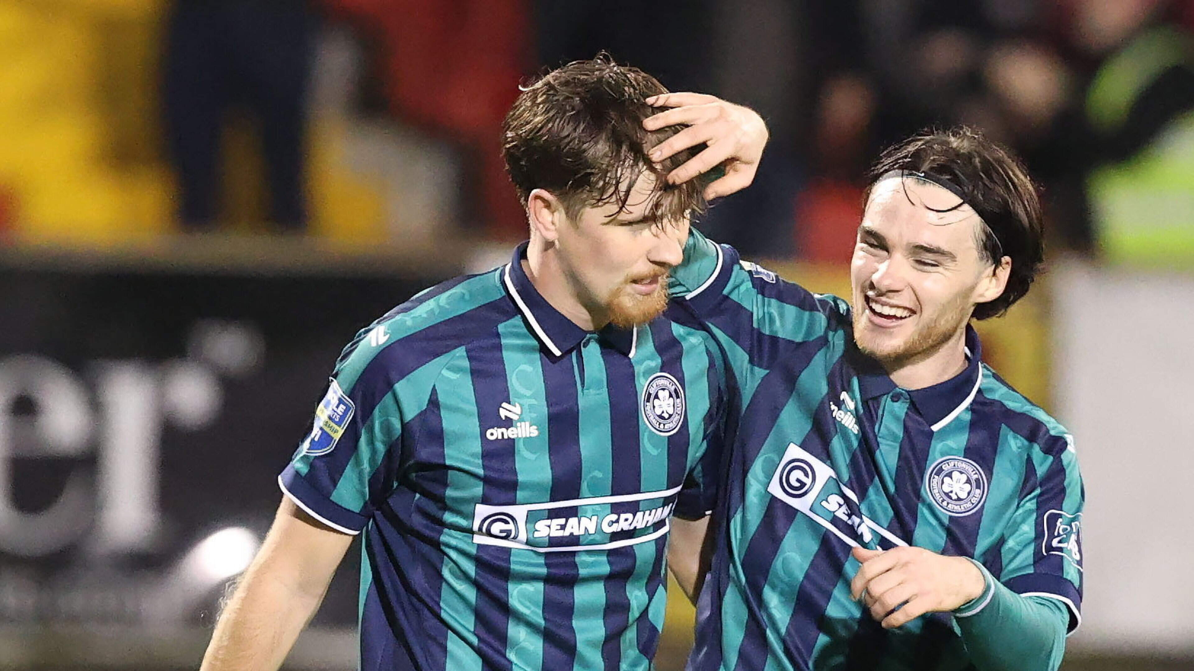 Cliftonville’s Alex Bannon celebrates after scoring his team’s first goal © INPHO/Brian Little