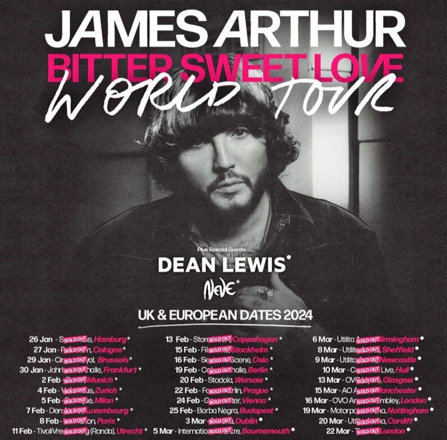 Co Down singer NEVE to support James Arthur on European leg of world ...