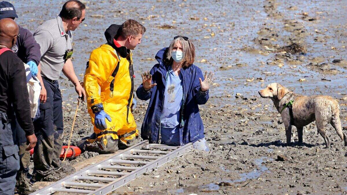 US nurse rescued after getting stuck in the mud during beach stroll ...