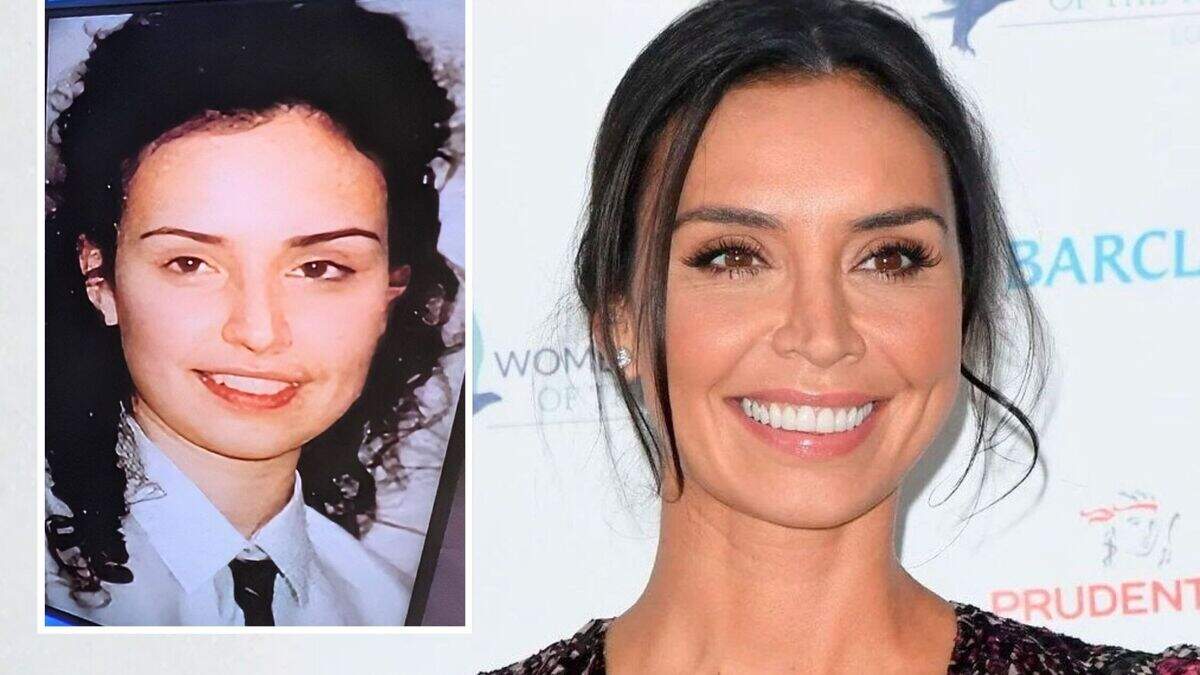 ‘Take that picture down’: Christine Lampard mortified as Loose Women colleagues double up with laughter at secondary school snap