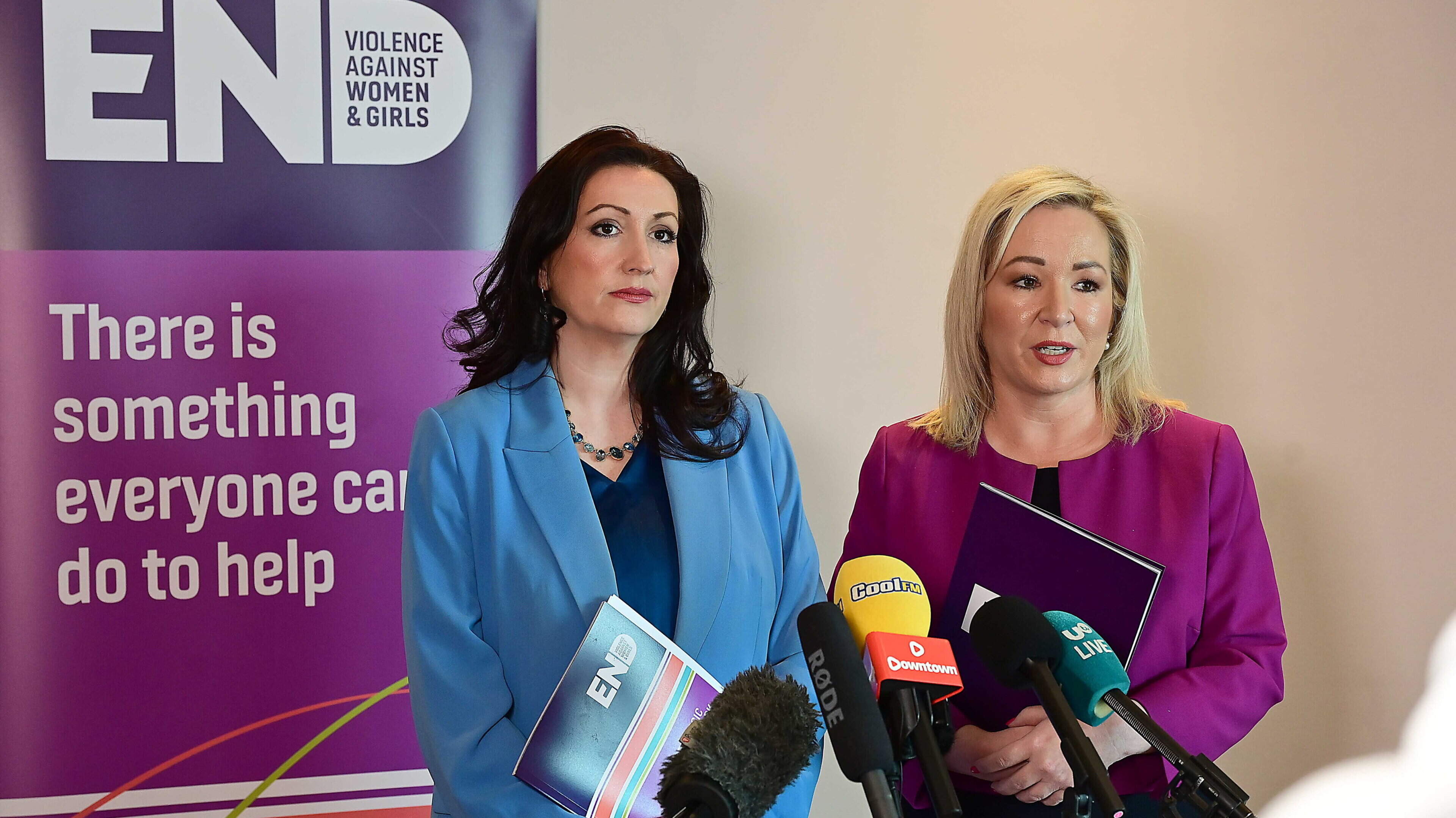 Michelle O’Neill and Emma Little-Pengelly launch second phase of plan to end violence against women and girls
