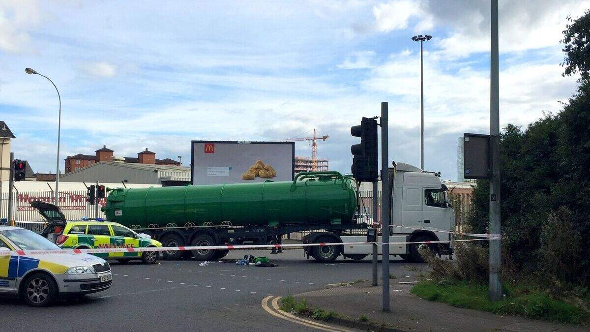 Pedestrian dies after being hit by lorry in Belfast city centre ...