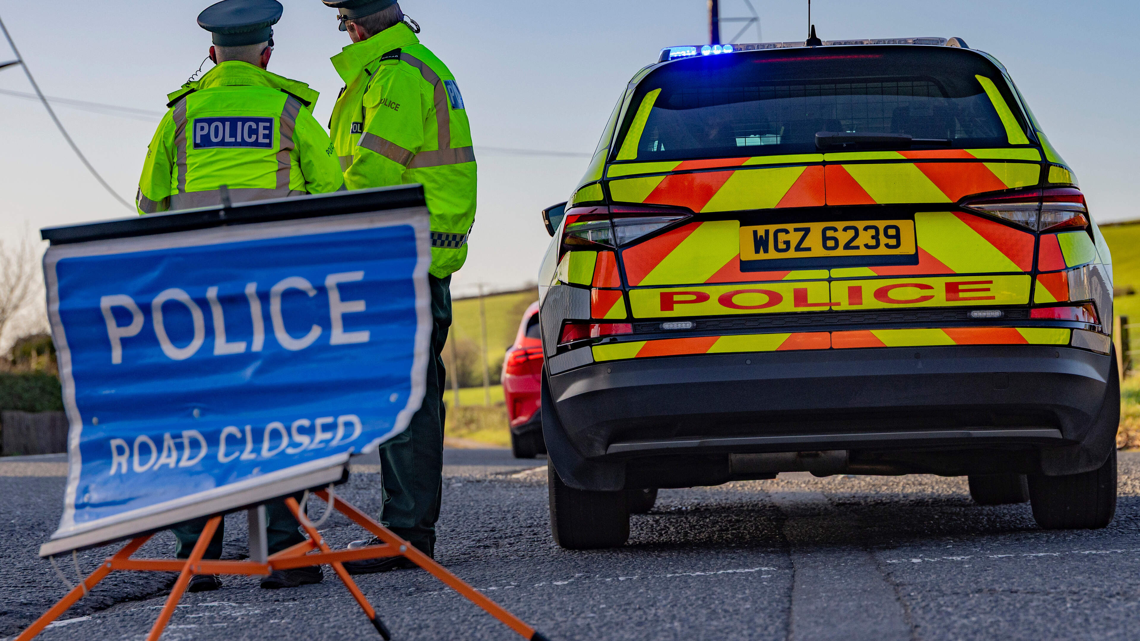 Emergency services at the scene of serious crash after motorbike goes down a ravine