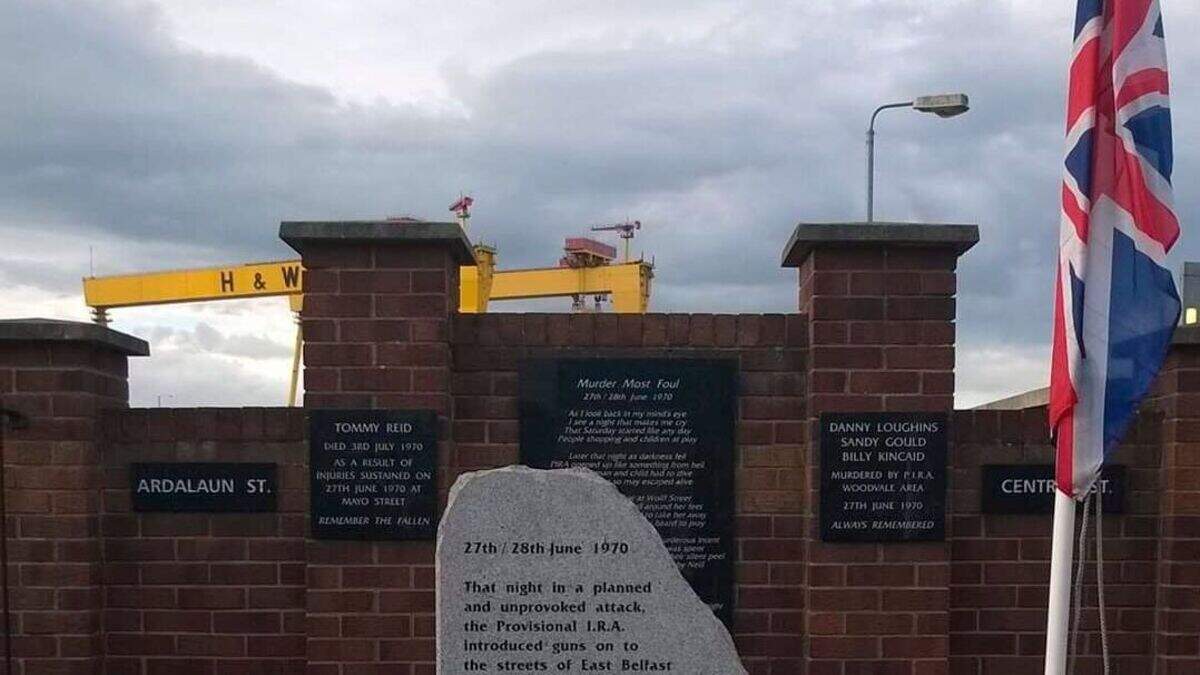 Union flag removed from memorial of men murdered by IRA in ‘sectarian ...