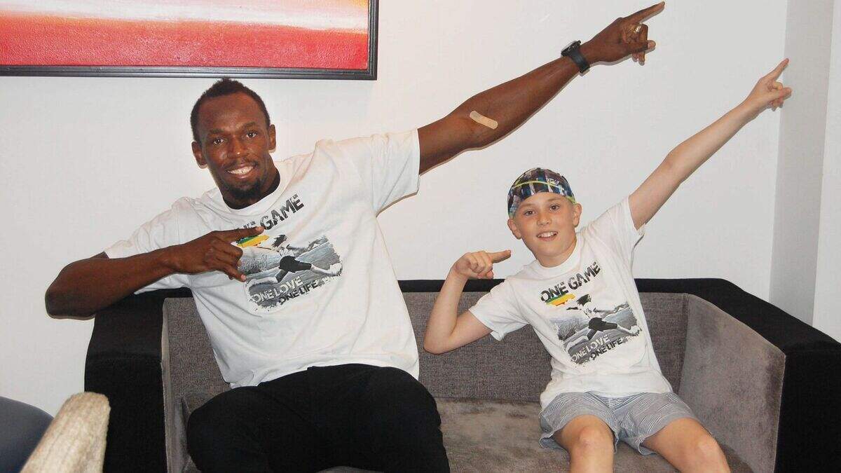 Little battler Alex Corr (12) enjoys his run-in with idol, Olympic ...