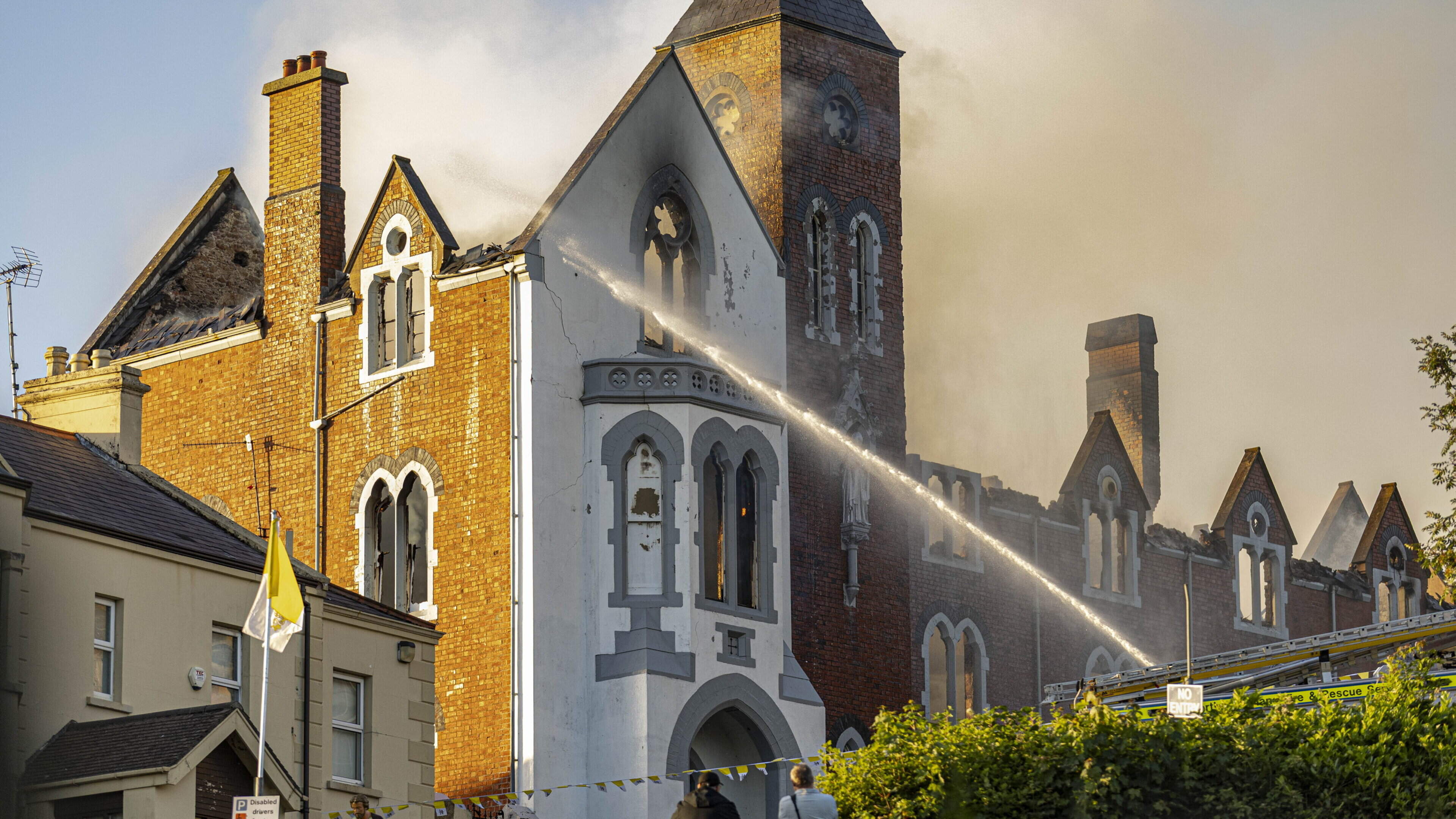 Over 60 firefighters tackle blaze at former Downpatrick convent, reportedly destroyed