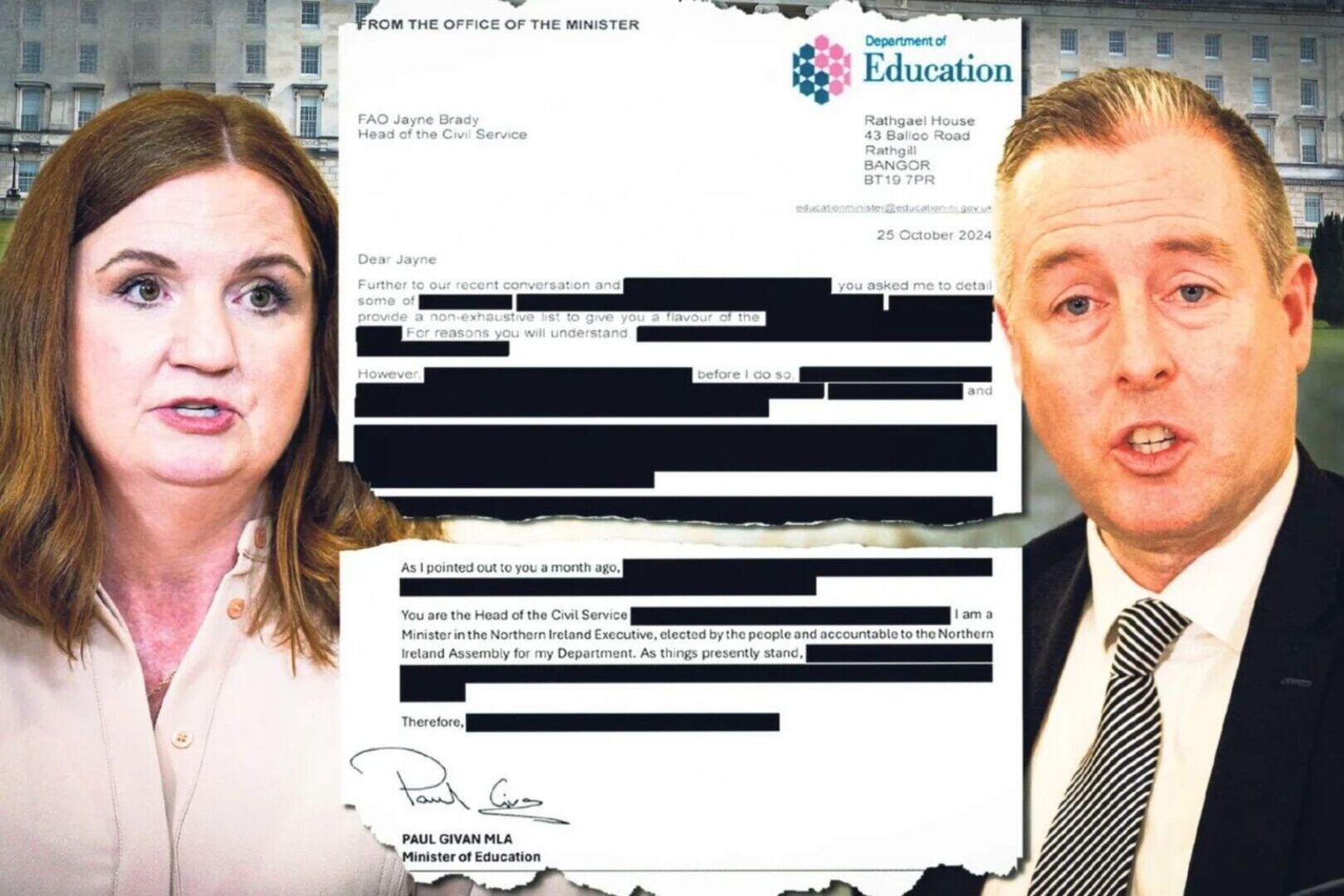 Department of Education heavily redacts Minister’s letters to Head of Civil Service, after hiding them for more than year
