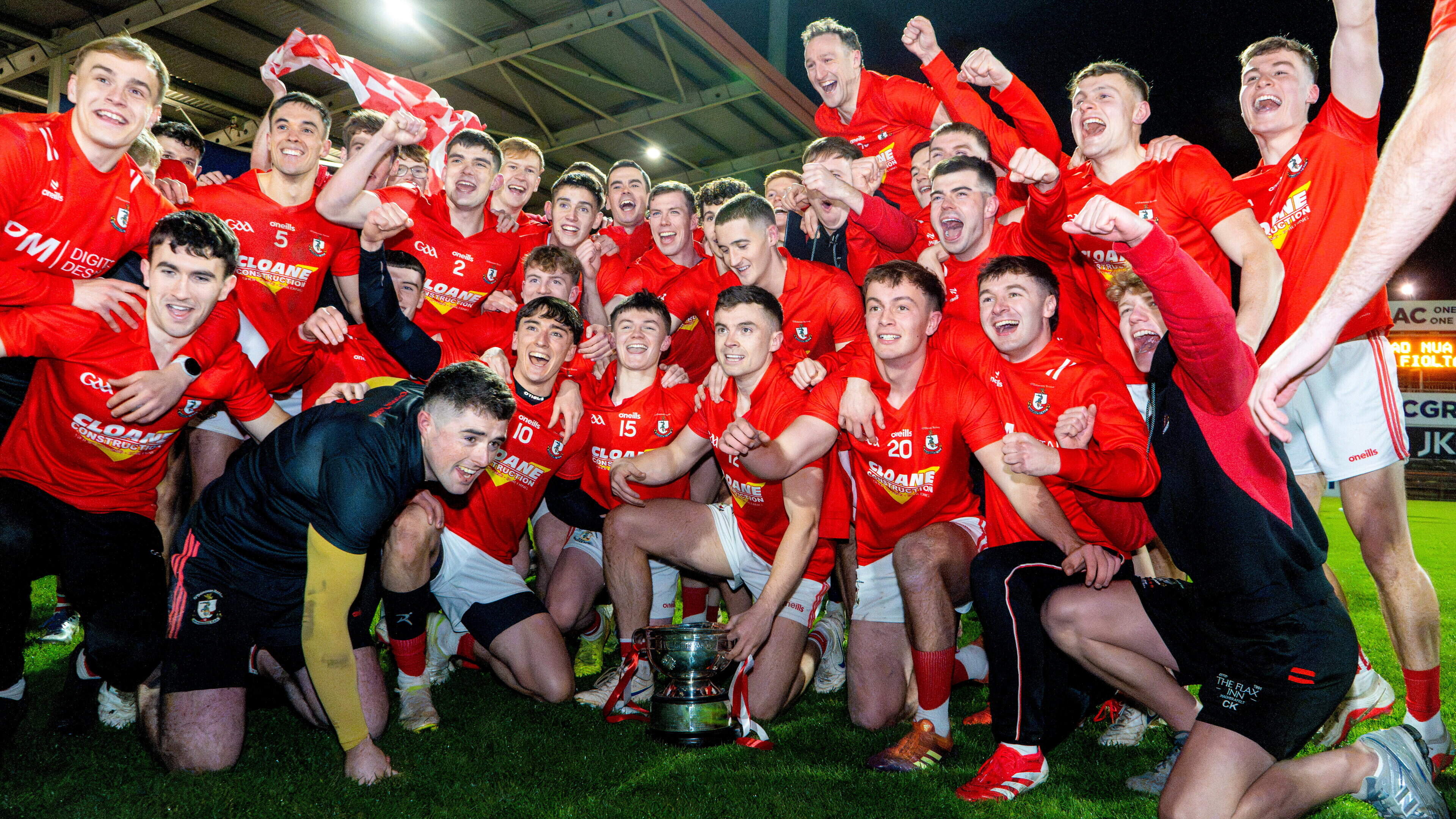Magherafelt celebrate after the Derry County Senior Club Football Championship Final win over Newbridge at Find Insurance Celtic Park © SPORTSFILE