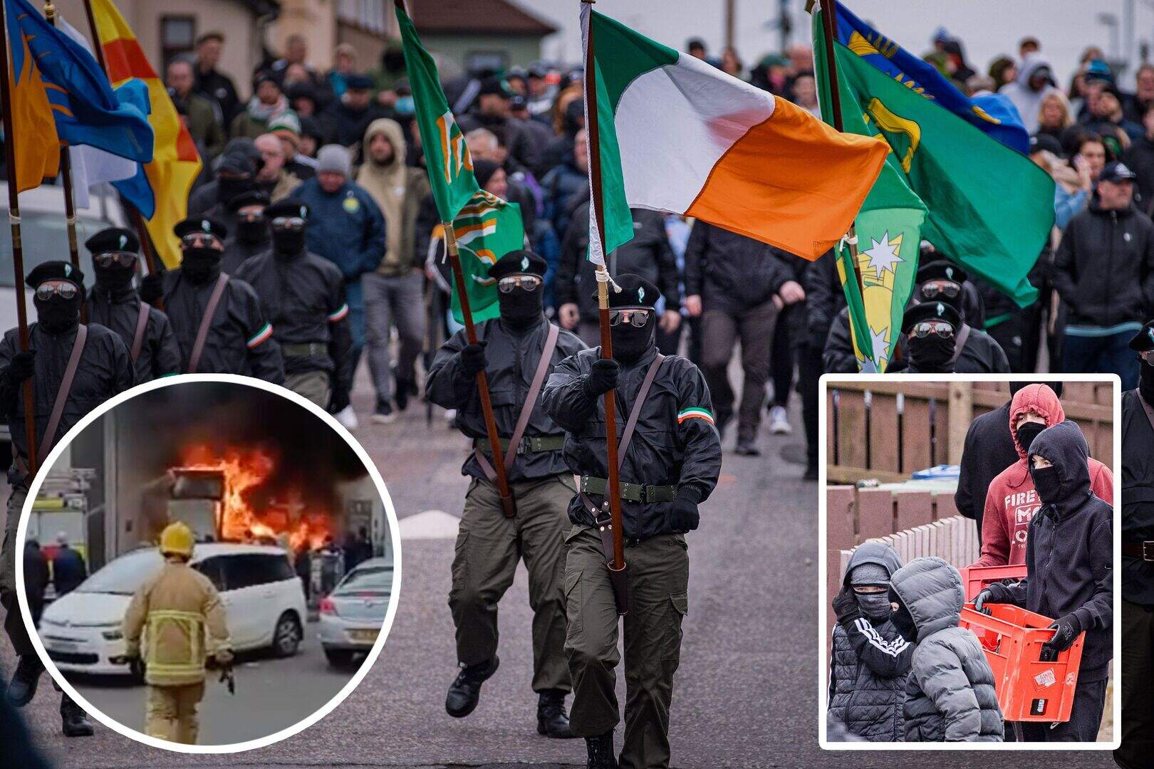 Easter Monday dissident parade in Derry: Petrol bombs thrown at media ...