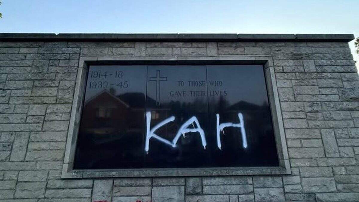 Anger as graffiti attack on Strabane war memorial treated as sectarian ...