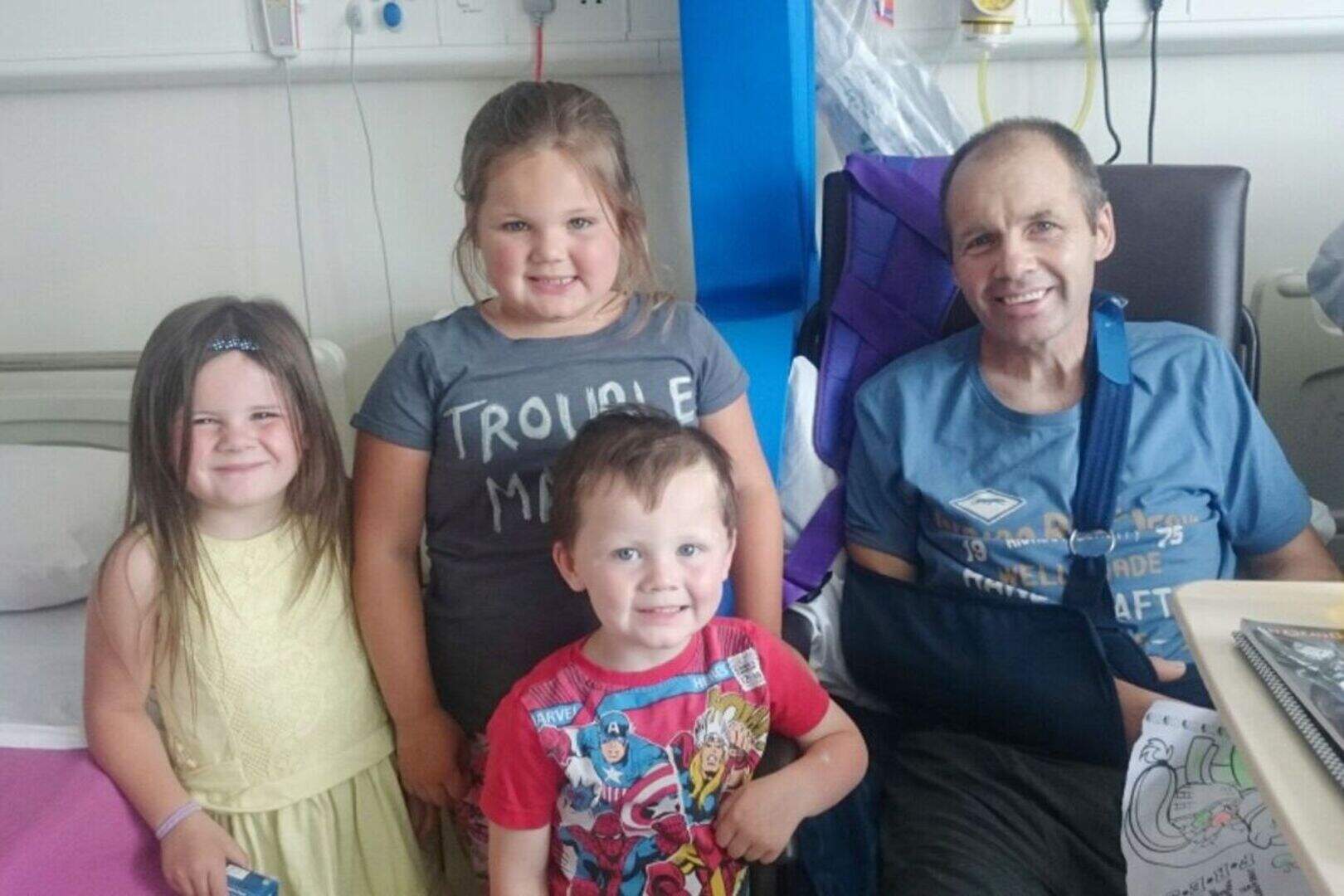 Pictured: Moment biker Ian Morrell walks again for first time since ...