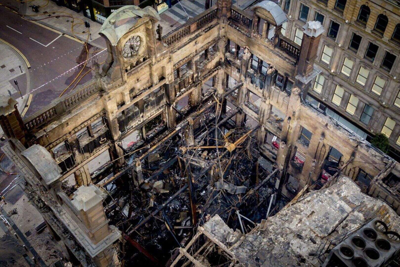 Aerial view of the damage to Primark building following fire [Photos ...