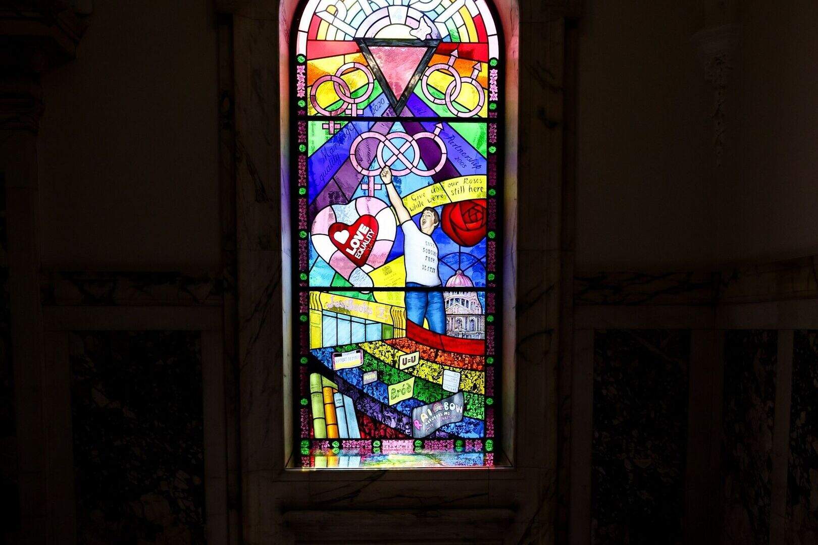 Belfast City Hall: LGBTQ+ stained glass window hailed as sign of ...