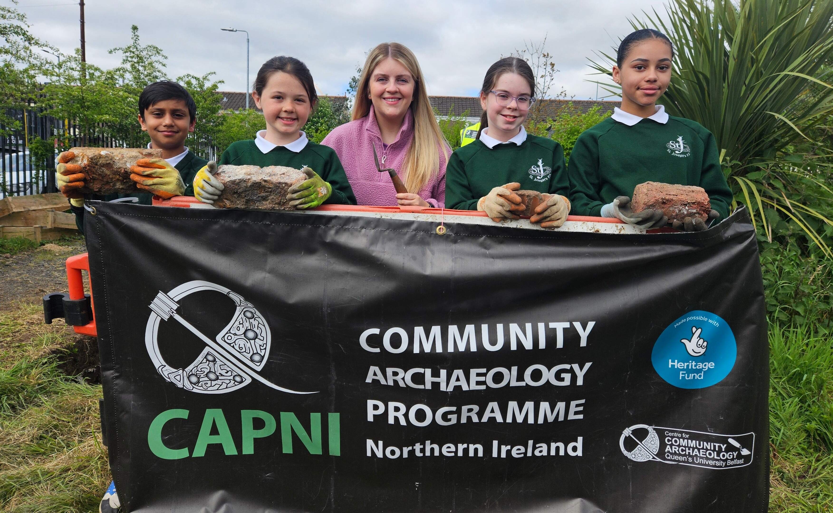 School children and volunteers help unlock Belfast’s hidden history as they discover ruins of 19th century house