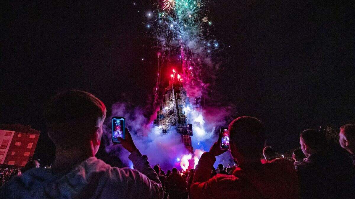 Portadown's Corcrain bonfire lit as Northern Ireland prepares for ...