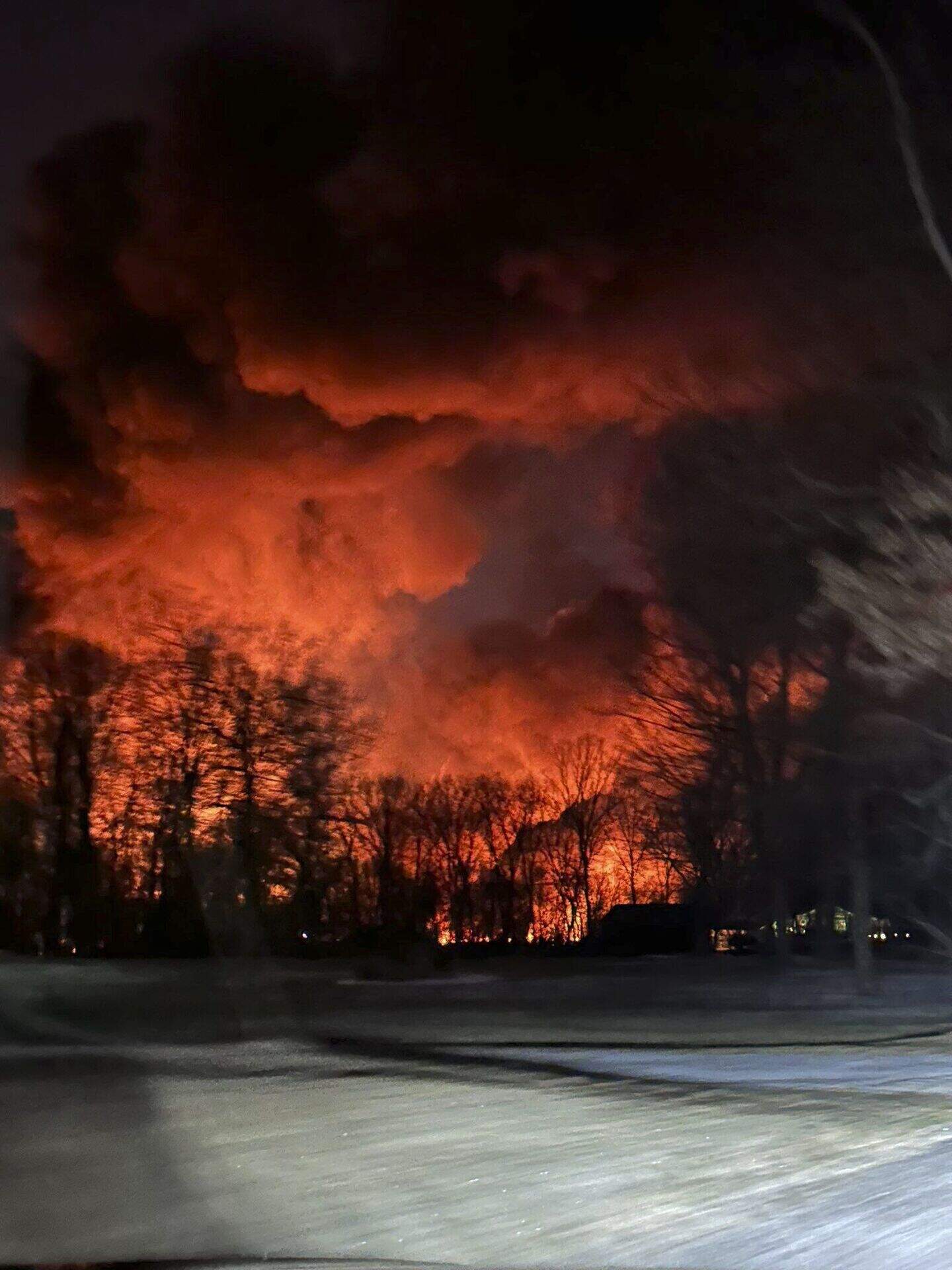 Residents evacuated as train derailment causes large fire in Ohio ...