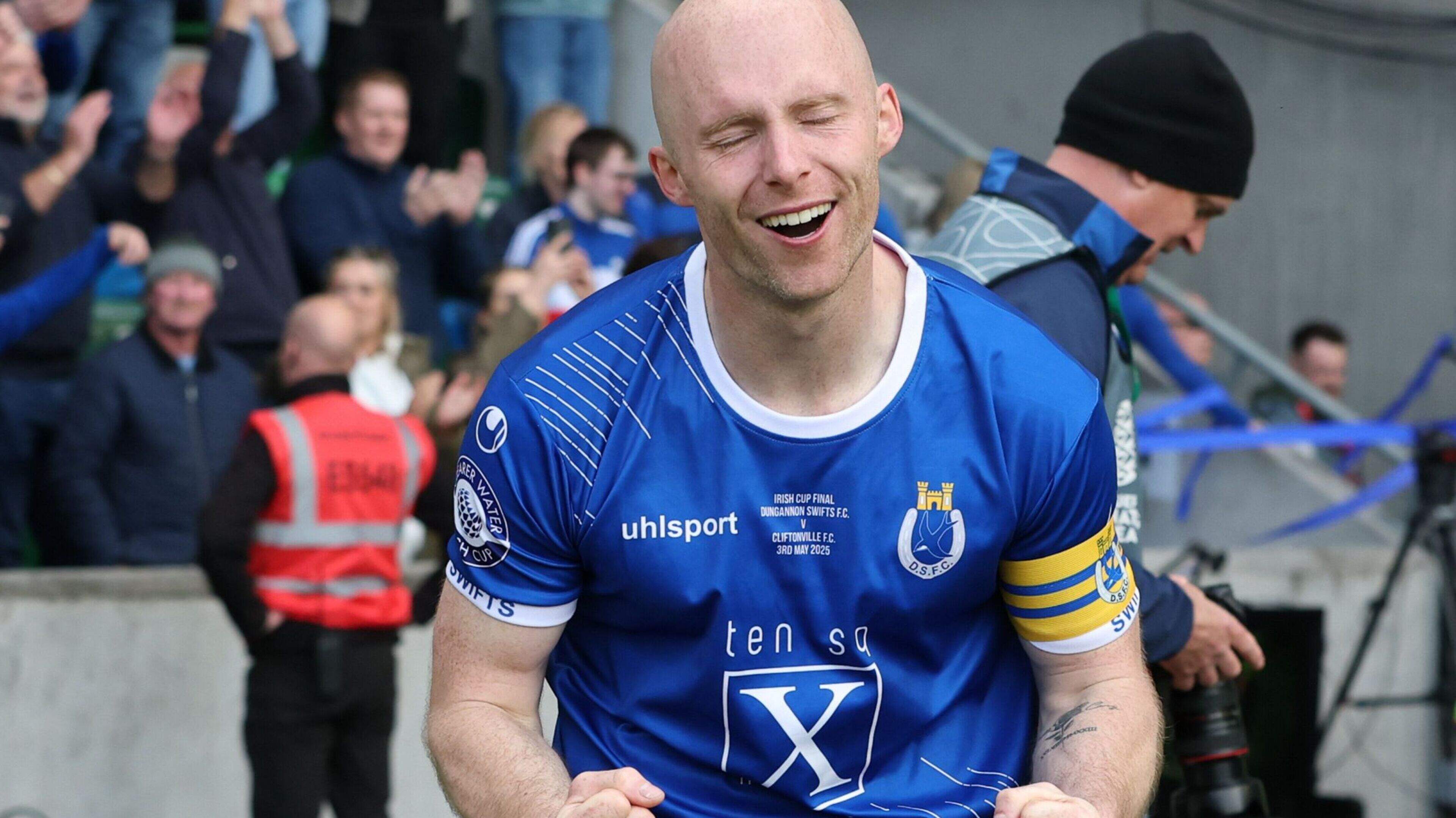 ‘The train will be full of Coleraine fans, but I’ll be in my Swifts top’: Cup-winning captain Dean Curry backing Dungannon’s history mission