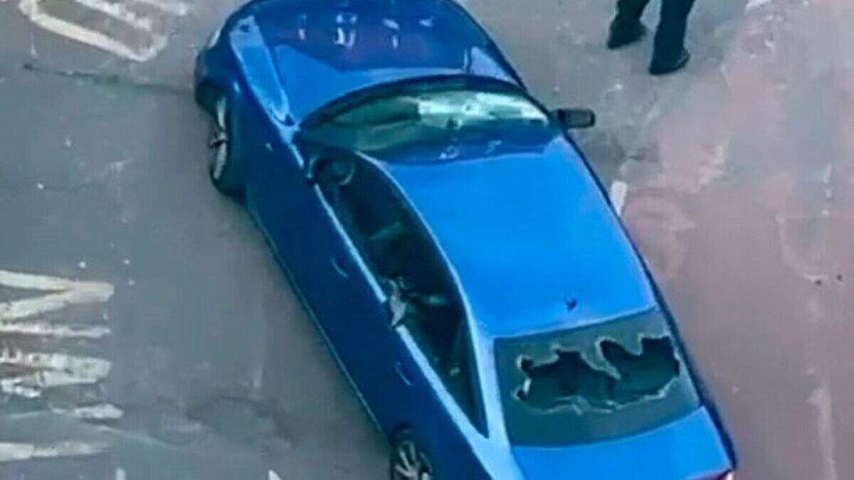 Pair drive to hospital in smashed up car after being attacked by masked ...