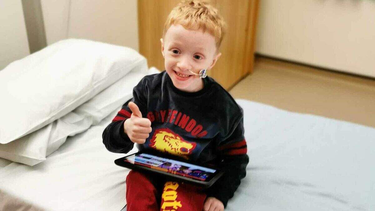 Archie, six, rings bell to celebrate end of 42 months of cancer ...