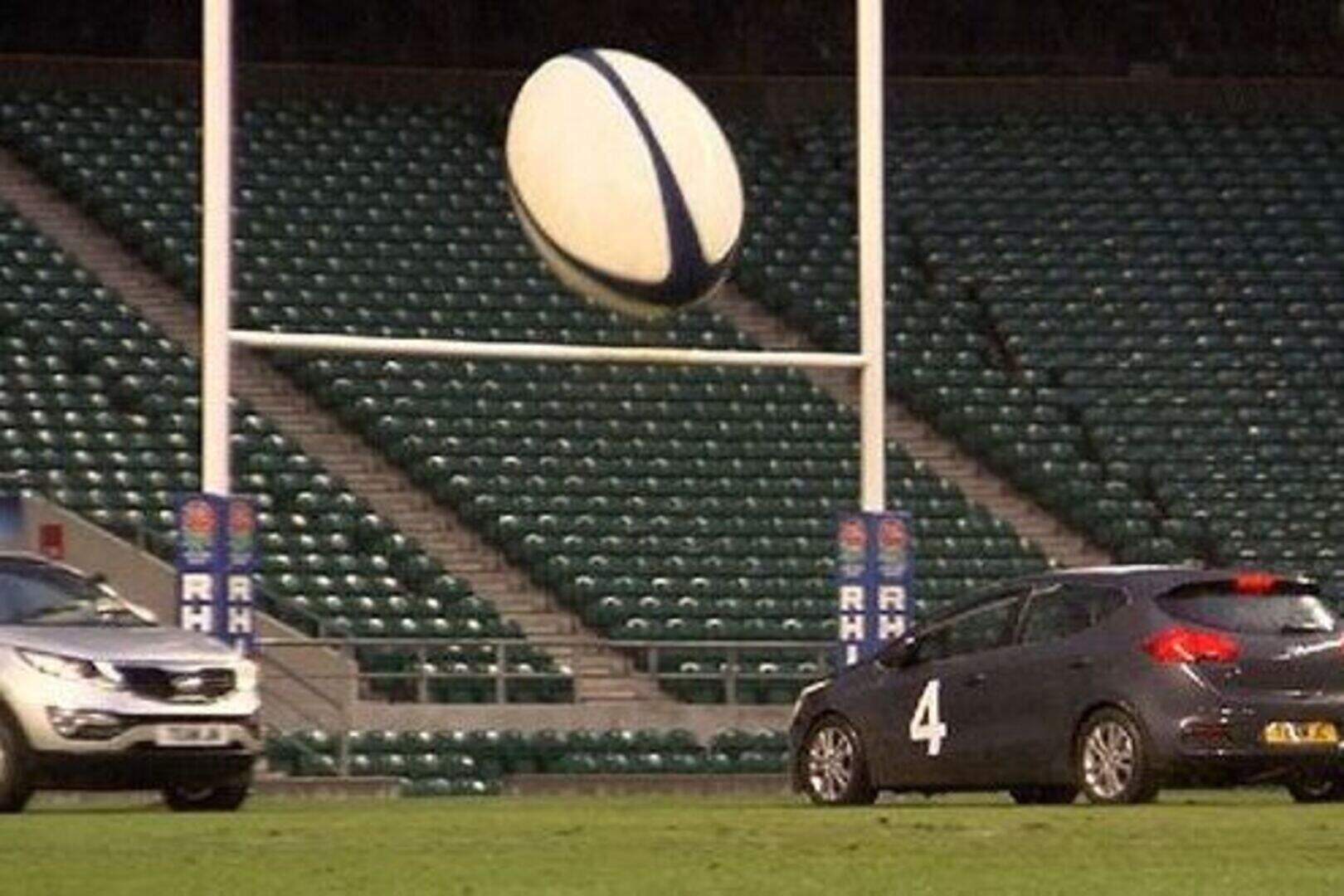 TV stars tackle rugby on wheels | Belfast Telegraph