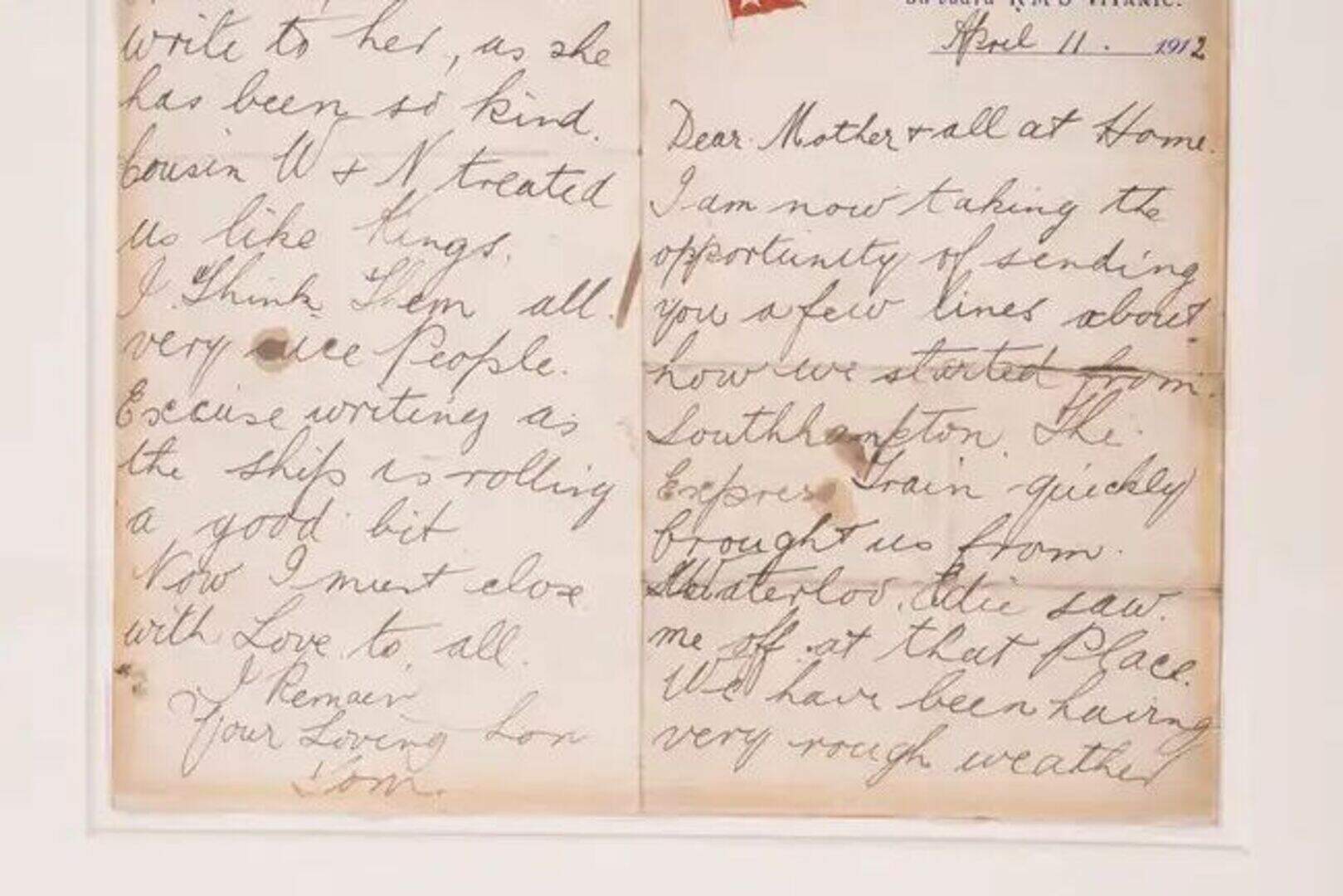 Rare Titanic letter penned by one of the youngest victims of ship’s ...