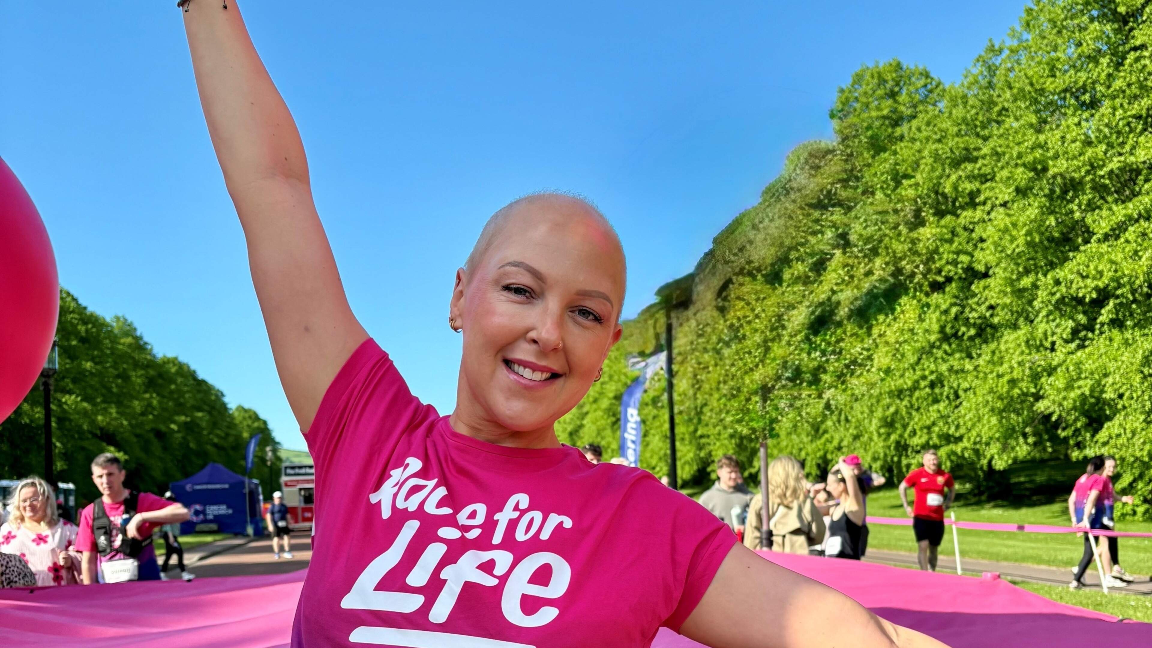 Inspirational mum of two leads Race for Life in Northern Ireland after breast cancer diagnosis
