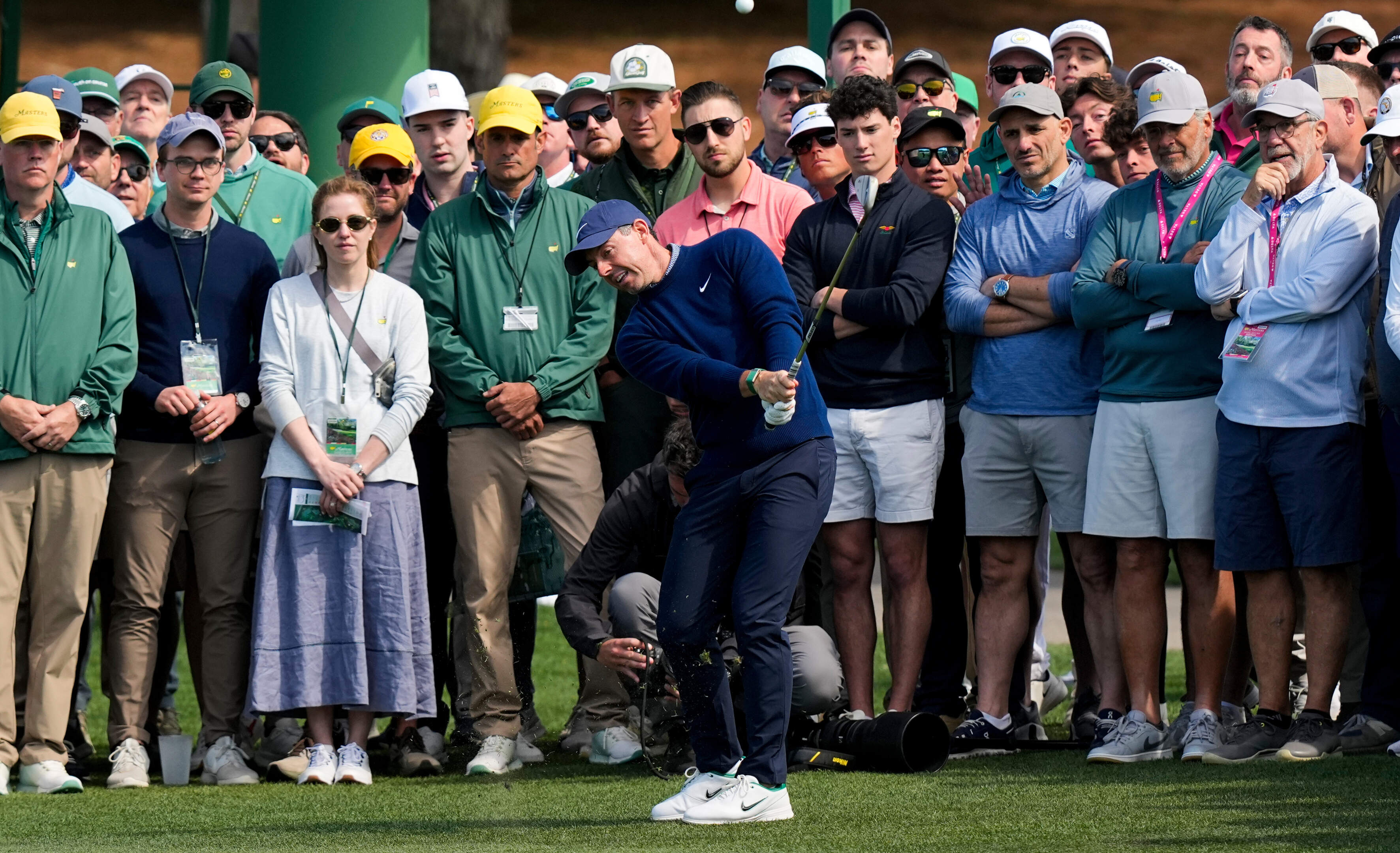 ‘I can’t get ahead of myself’: Rory McIlroy cool on back-to-back Masters hopes as defending champion holds share of early lead