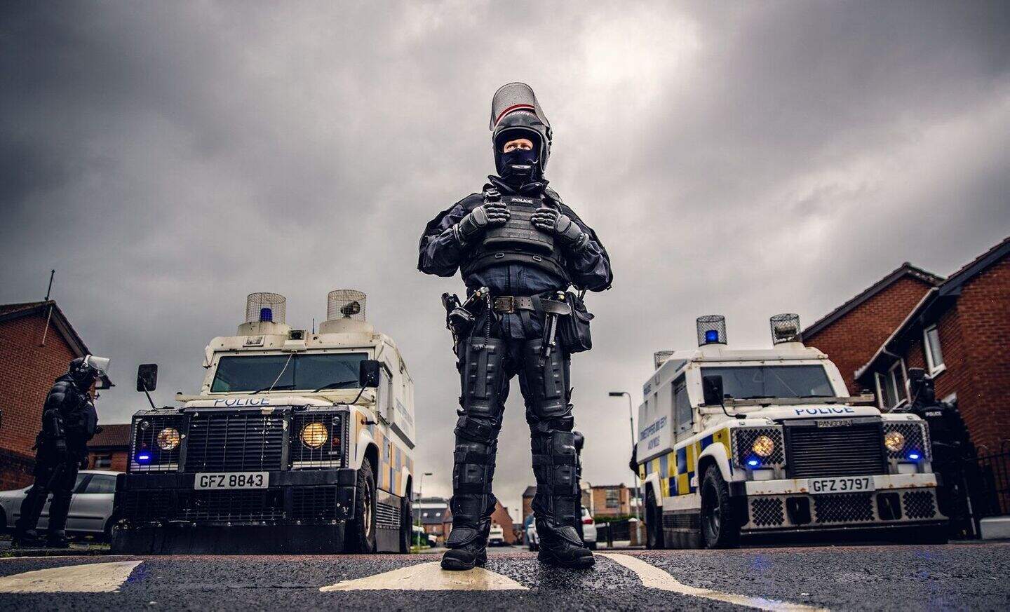 Missiles thrown at PSNI during west Belfast bonfire removal | Belfast ...